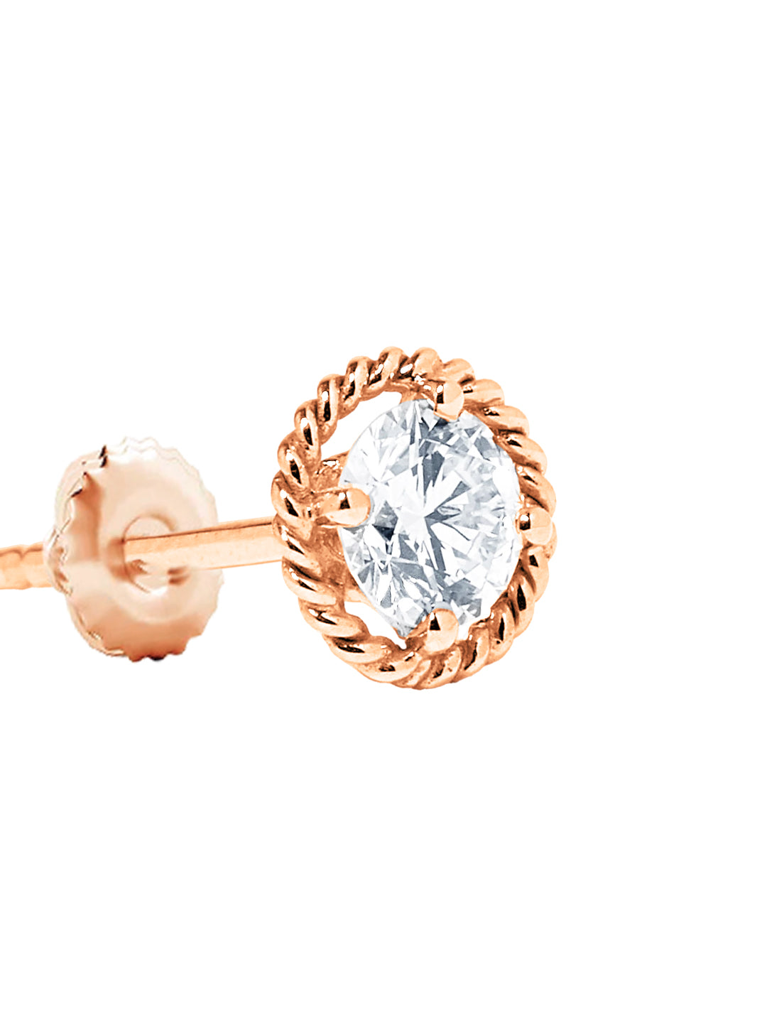 MINUTIAE Gold-Plated Artificial Stones Studded Circular Shaped Studs