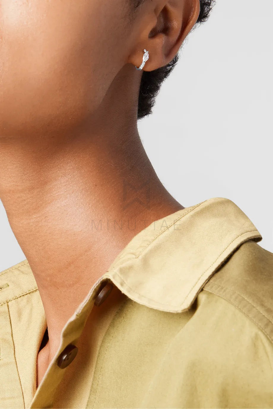 MINUTIAE Gold Plated White Contemporary Hoop Earrings For Women's & Girl