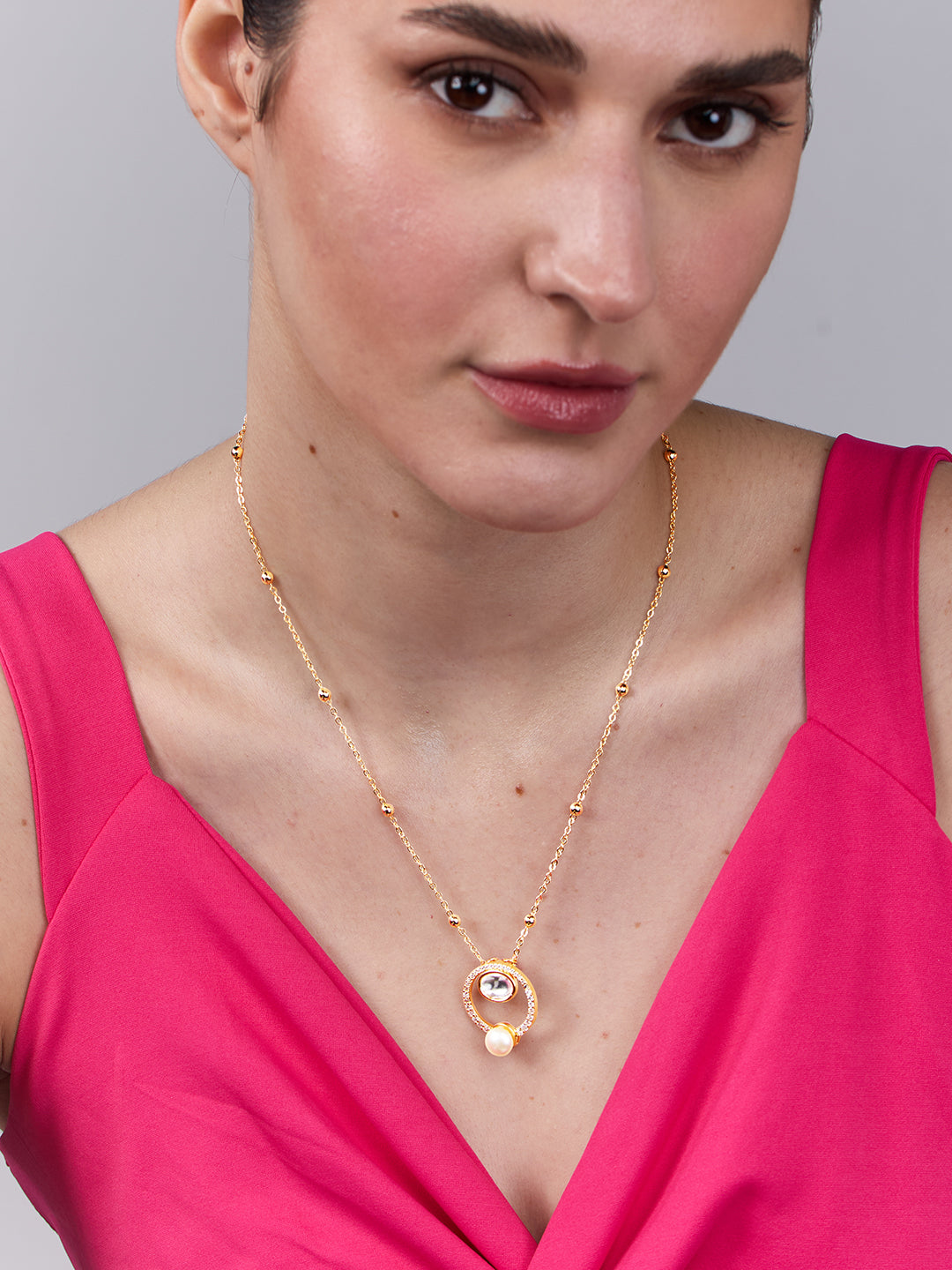 AIKA BY MINUTIAE 18K Women's Brass Gold-Plated Handcrafted Necklace