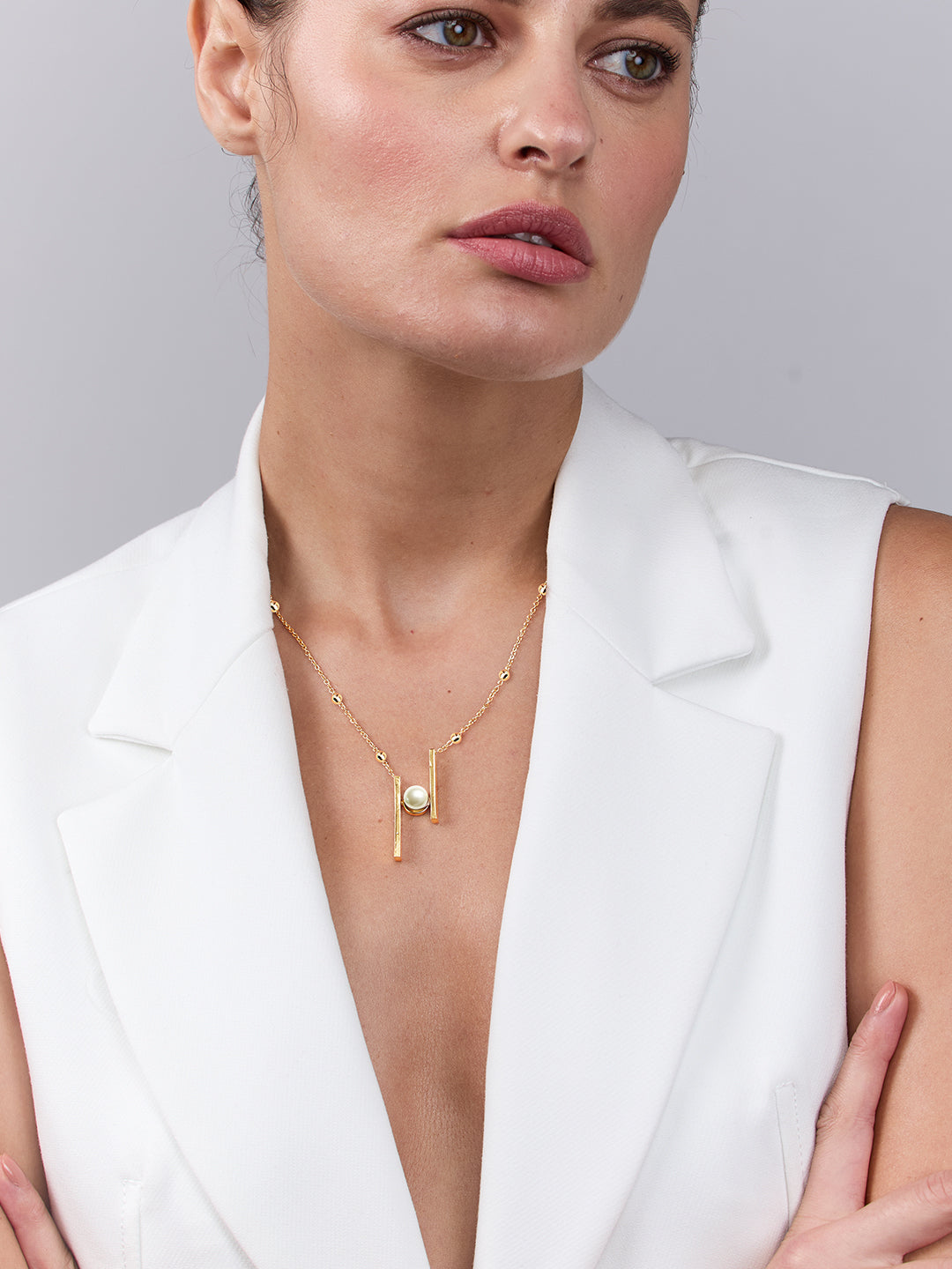 AIKA BY MINUTIAE 18K Women's Brass Gold-Plated Handcrafted Necklace