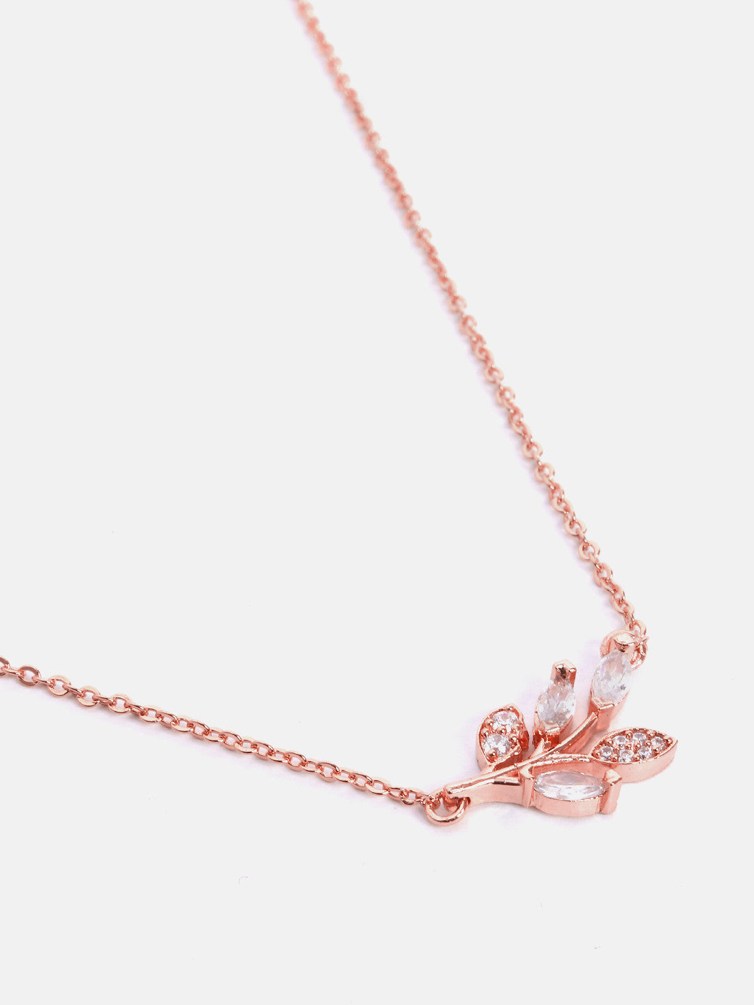 MINUTIAE Gold_Plated White Crystal Studded  pendant bracelets and a pair of earrings Jewellery Set