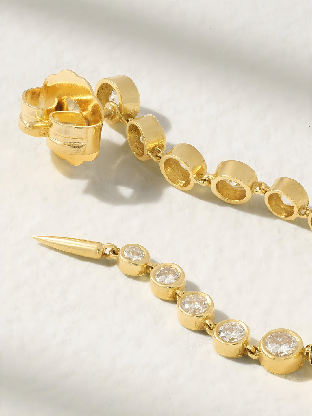 MINUTIAE Gold-Plated Circular Shaped Drop Earrings