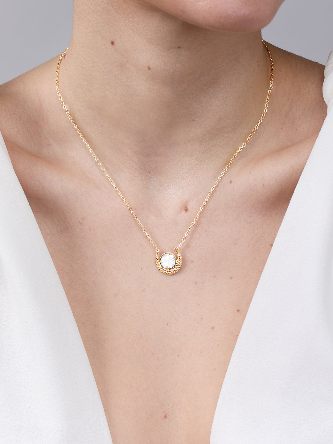 AIKA BY MINUTIAE 18K Gold Plated Round Brass Necklace for Women