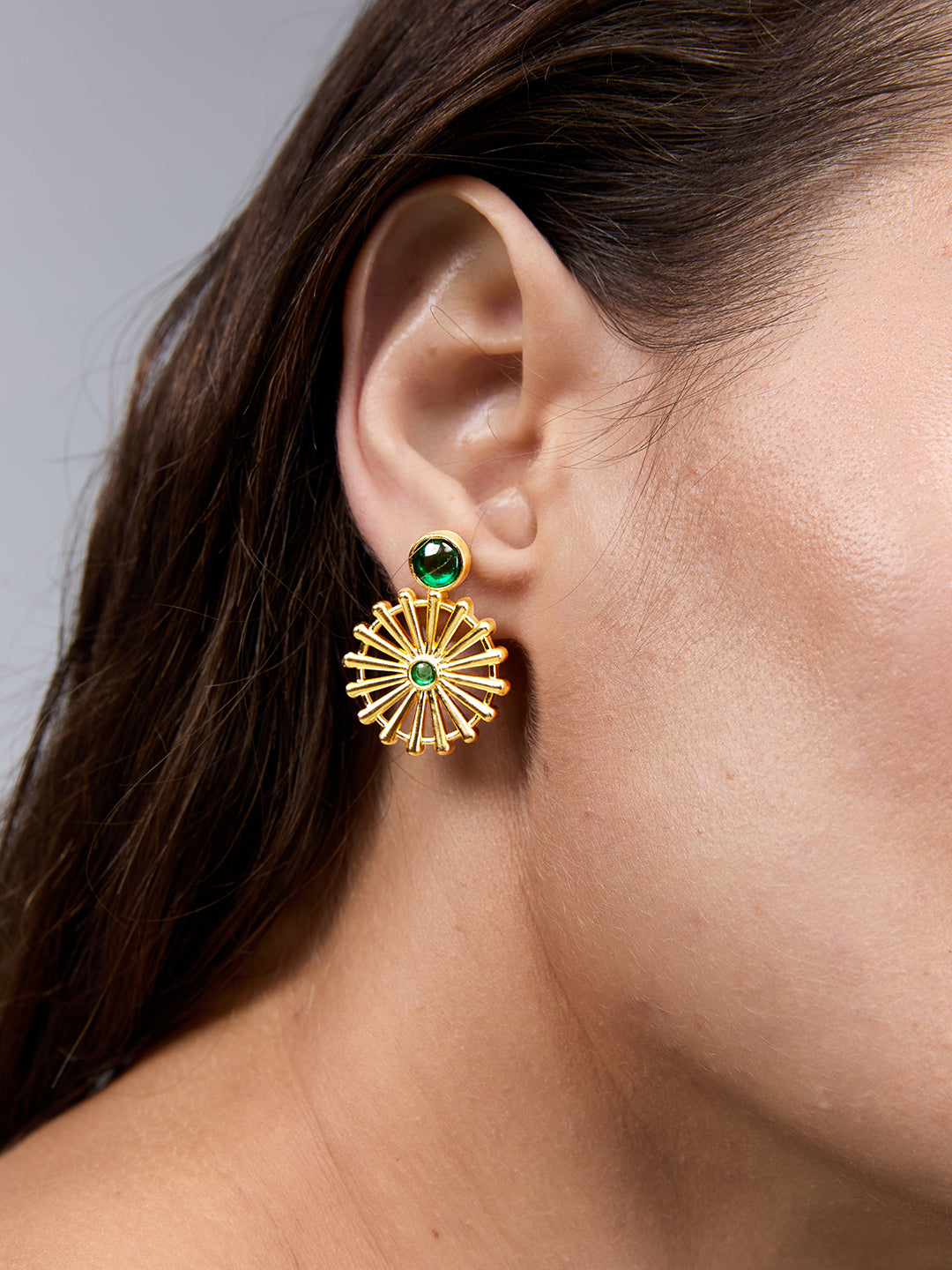 AIKA BY MINUTIAE 18K Women Gold Plated Geometric Drop Earrings