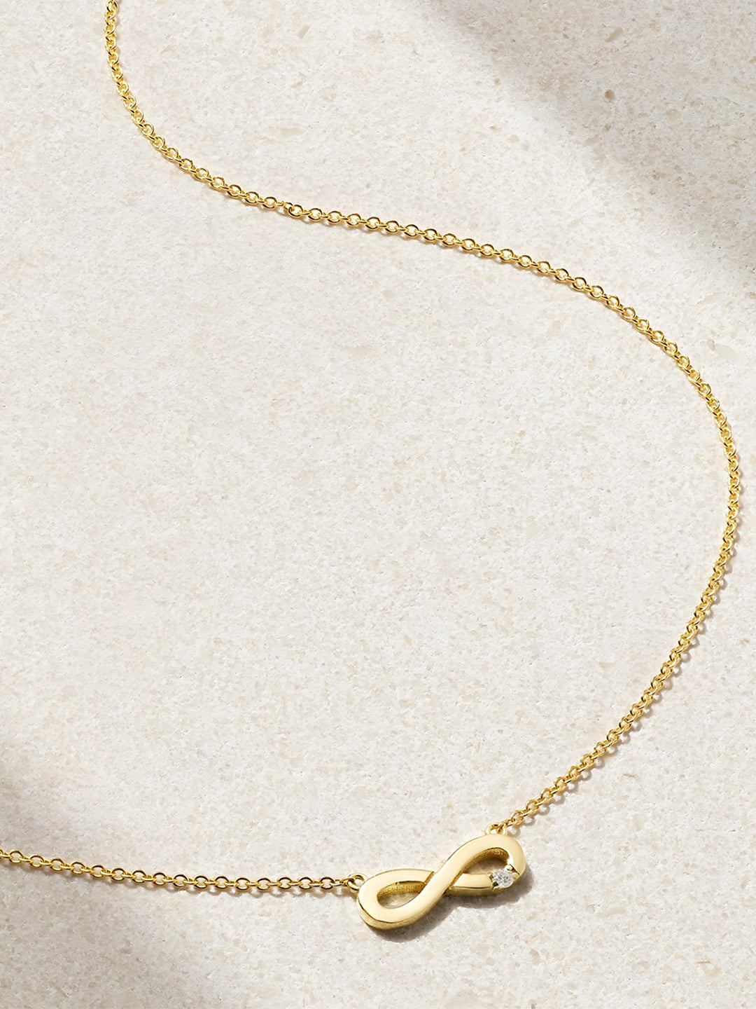 MINUTIAE Gold-Plated Artificial Stones Studded Infinity Shaped Minimal Necklace