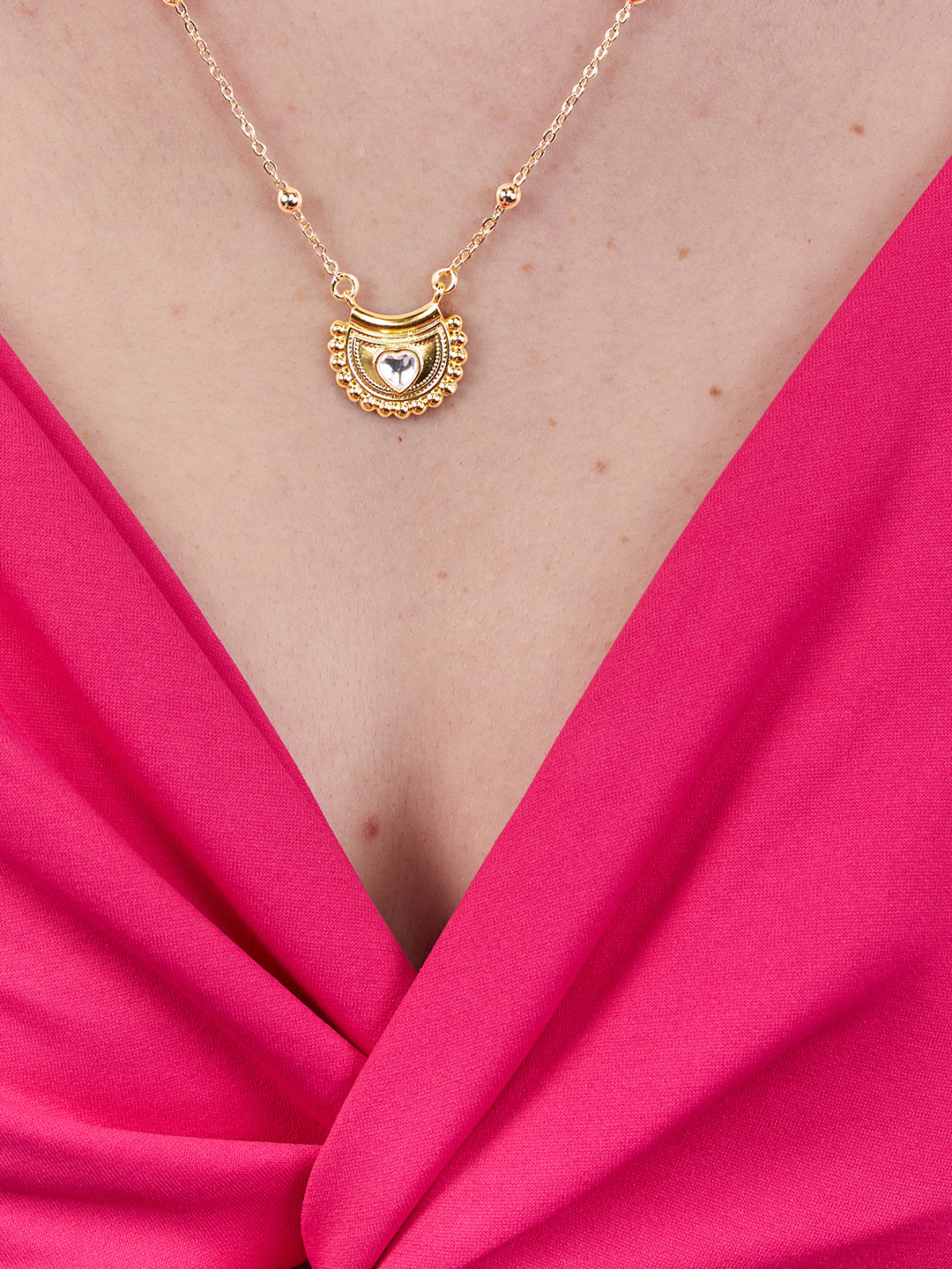 AIKA BY MINUTIAE 18K Gold Plated Chain Floral shaped Necklace for Women & Girls