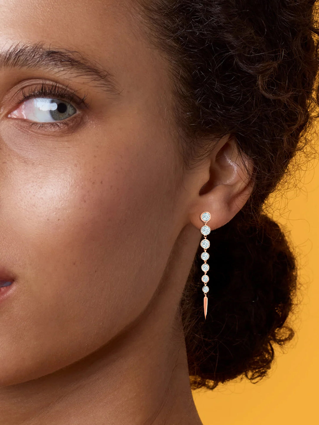 MINUTIAE Gold-Plated Circular Shaped Drop Earrings