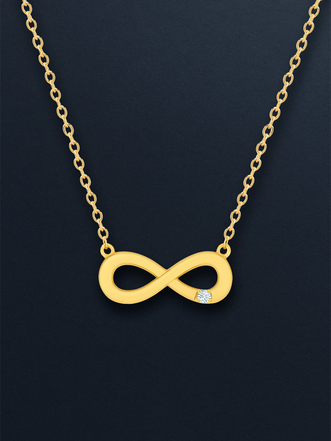 MINUTIAE Gold-Plated Artificial Stones Studded Infinity Shaped Minimal Necklace