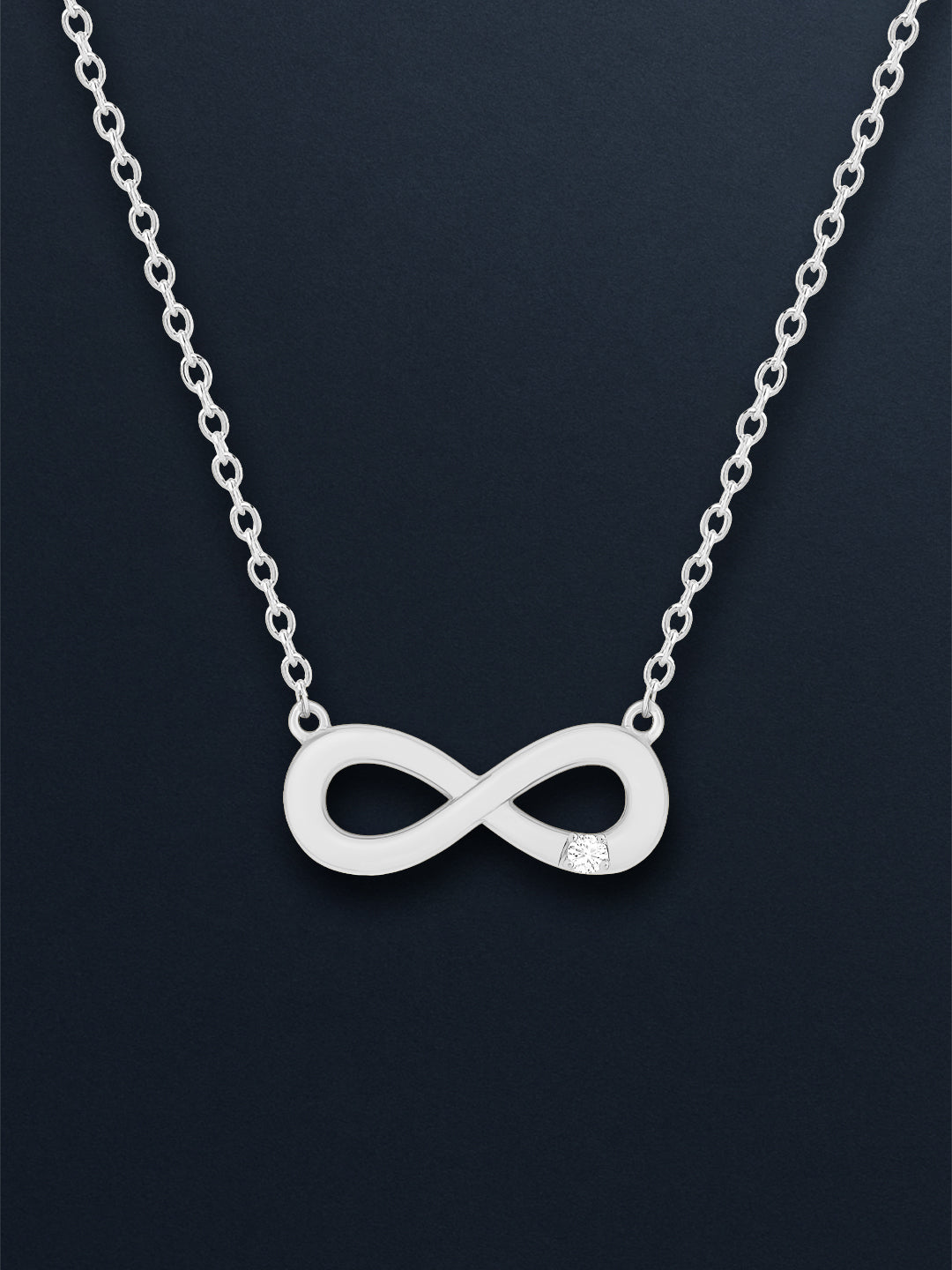 MINUTIAE Gold-Plated Artificial Stones Studded Infinity Shaped Minimal Necklace