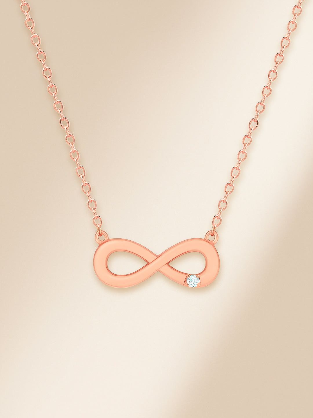 MINUTIAE Gold-Plated Artificial Stones Studded Infinity Shaped Minimal Necklace