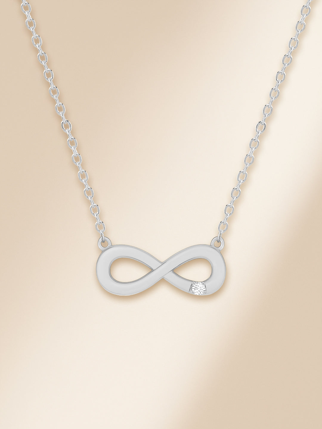 MINUTIAE Gold-Plated Artificial Stones Studded Infinity Shaped Minimal Necklace