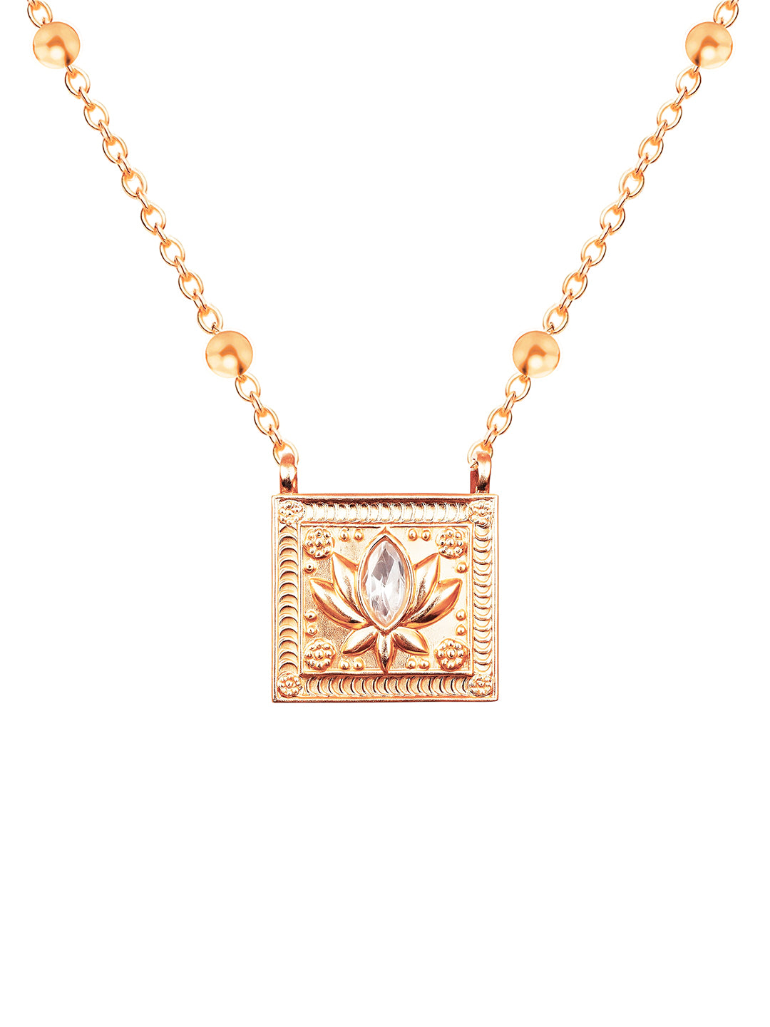 AIKA BY MINUTIAE 18K Women Gold Flower Necklace for Women & Girls