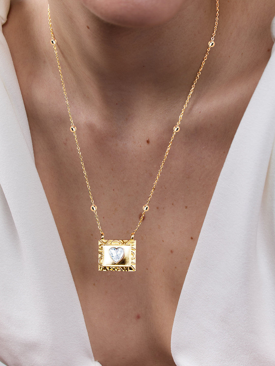 AIKA BY MINUTIAE 18K Gold Plated Heart shaped Necklace for Women & Girls