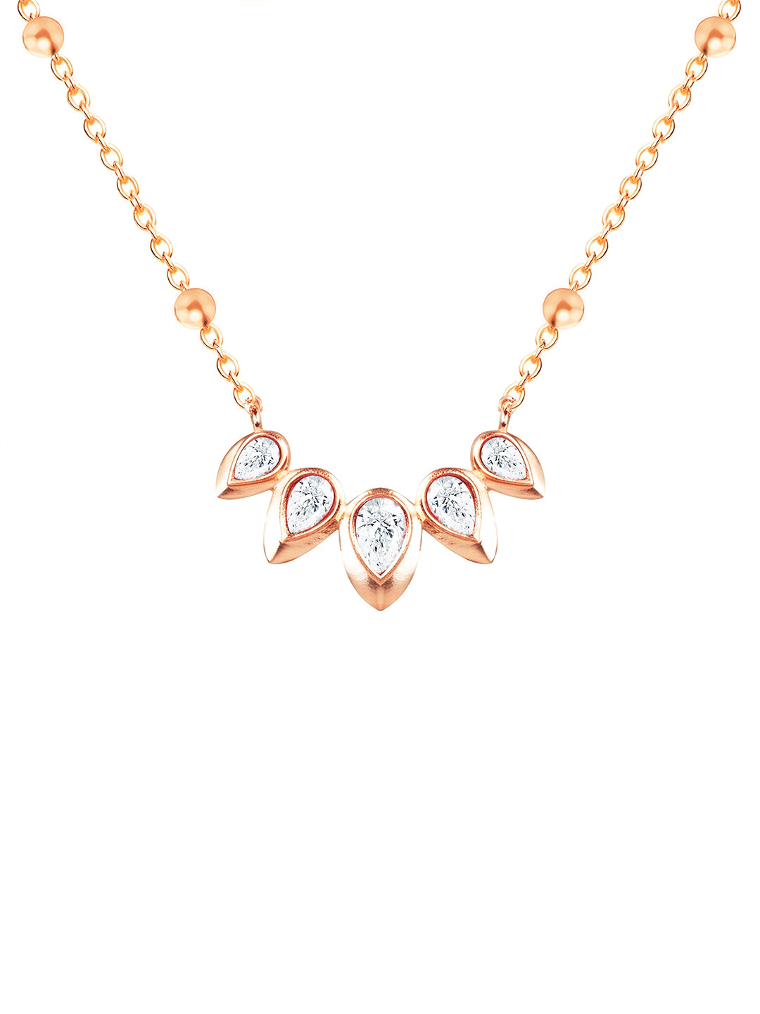 AIKA BY MINUTIAE 18K Women Brass Gold-Plated Drop Shaped Stone Necklace