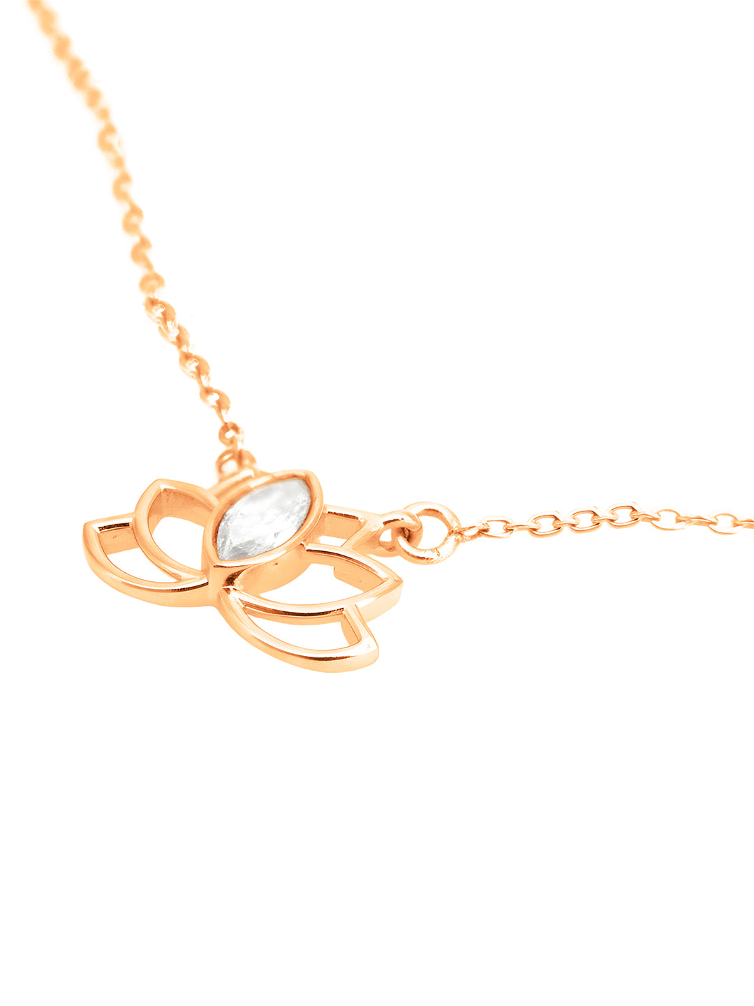 AIKA BY MINUTIAE 18k Women Gold Lotus Flower Necklace for Women & Girls