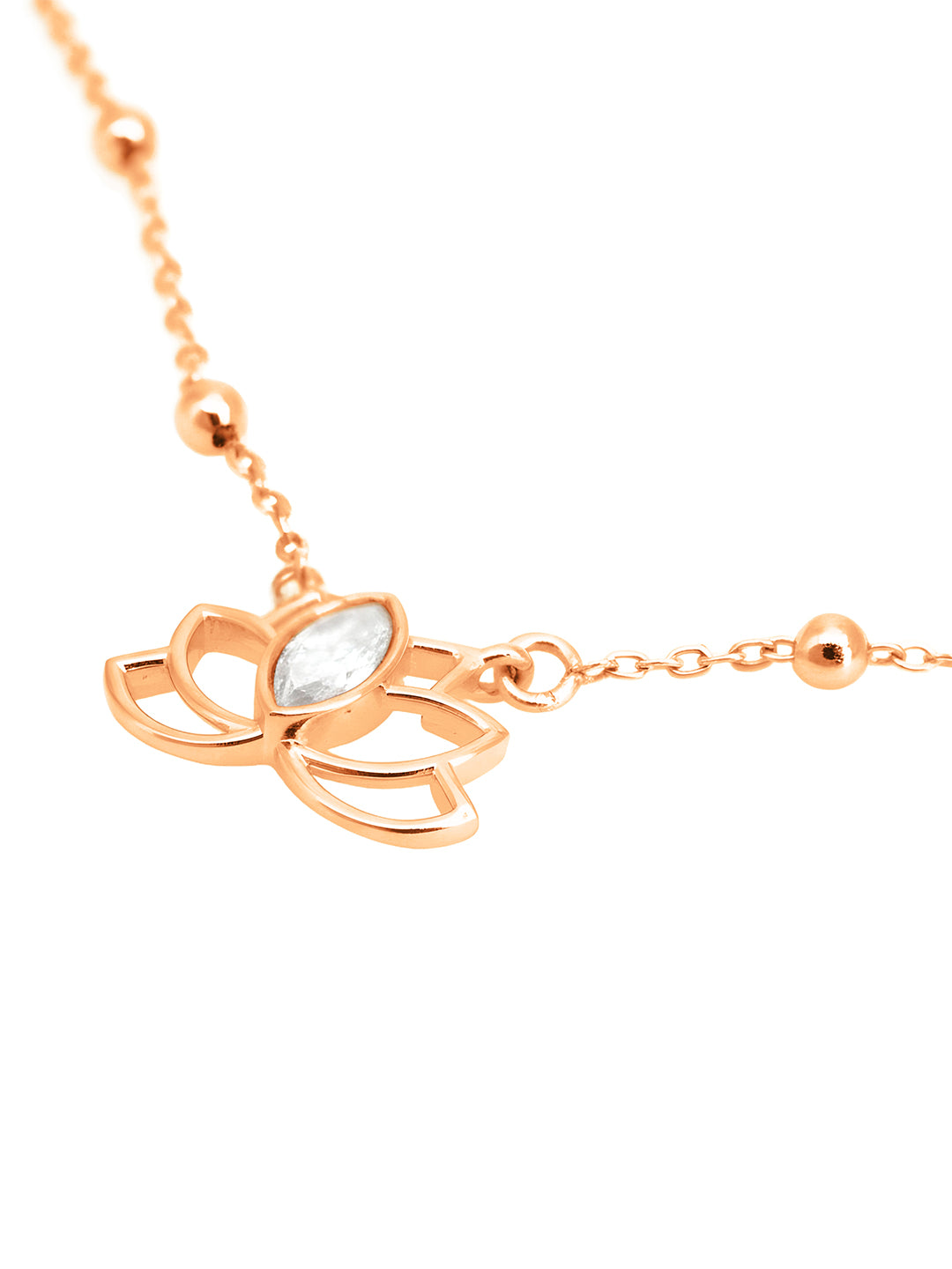 AIKA BY MINUTIAE 18k Women Gold Lotus Flower Necklace for Women & Girls