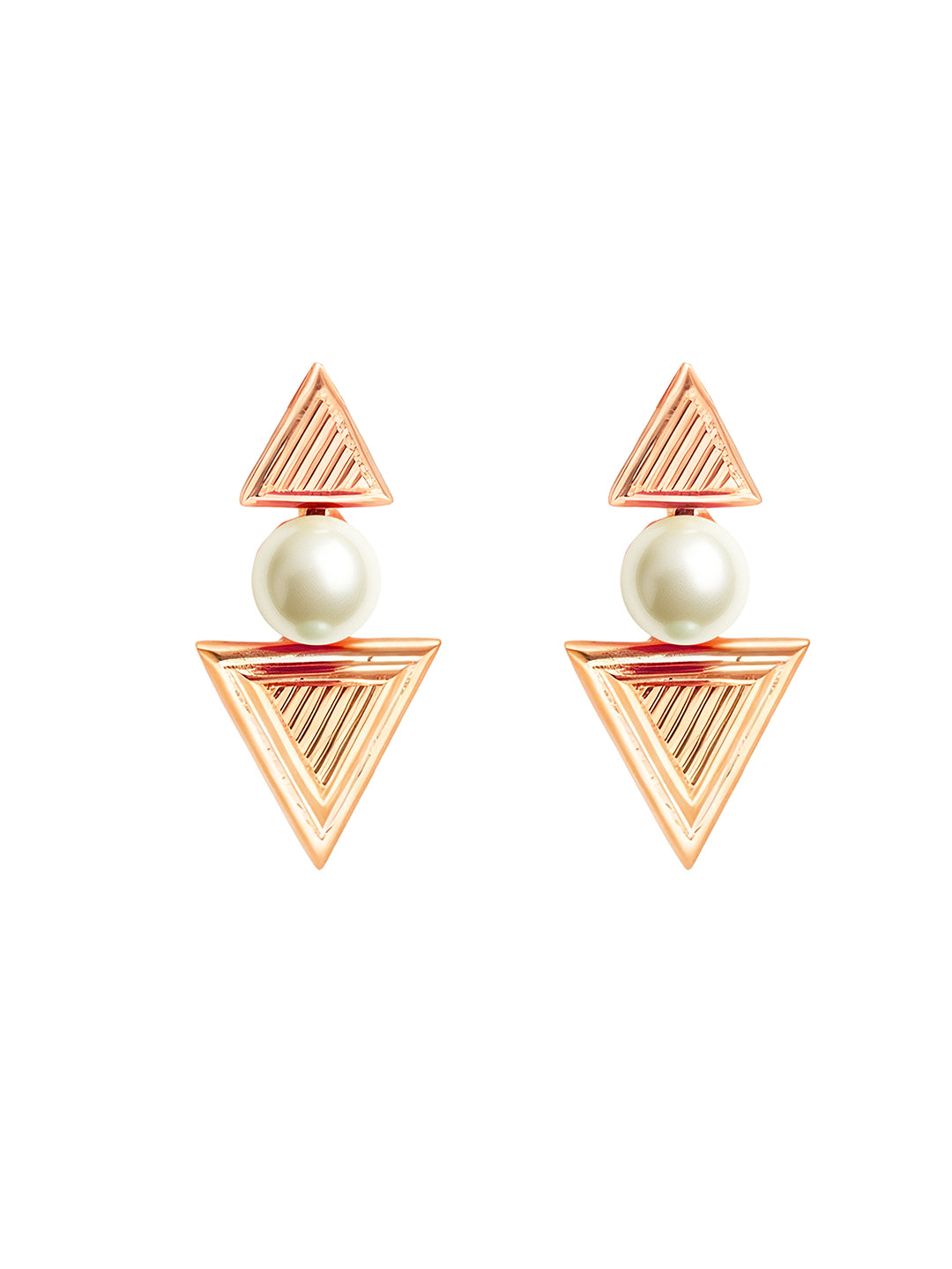 AIKA BY MINUTIAE 18K Women Gold Plated Triangular Drop Earrings