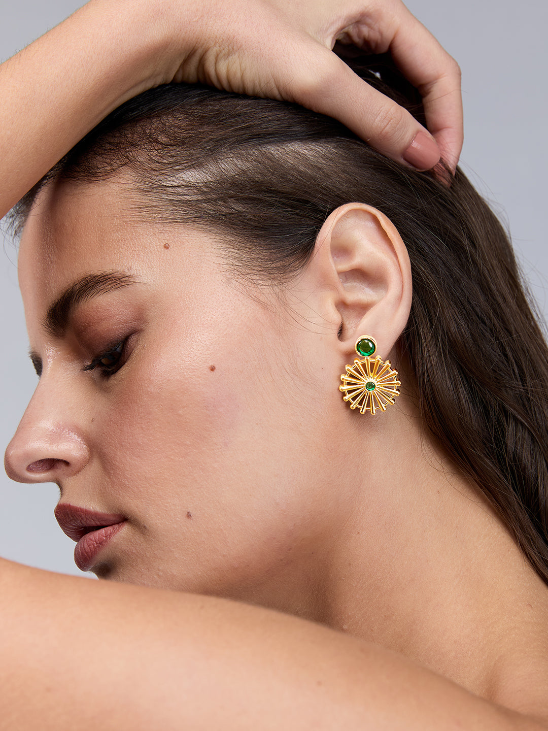 AIKA BY MINUTIAE 18K Women Gold Plated Geometric Drop Earrings