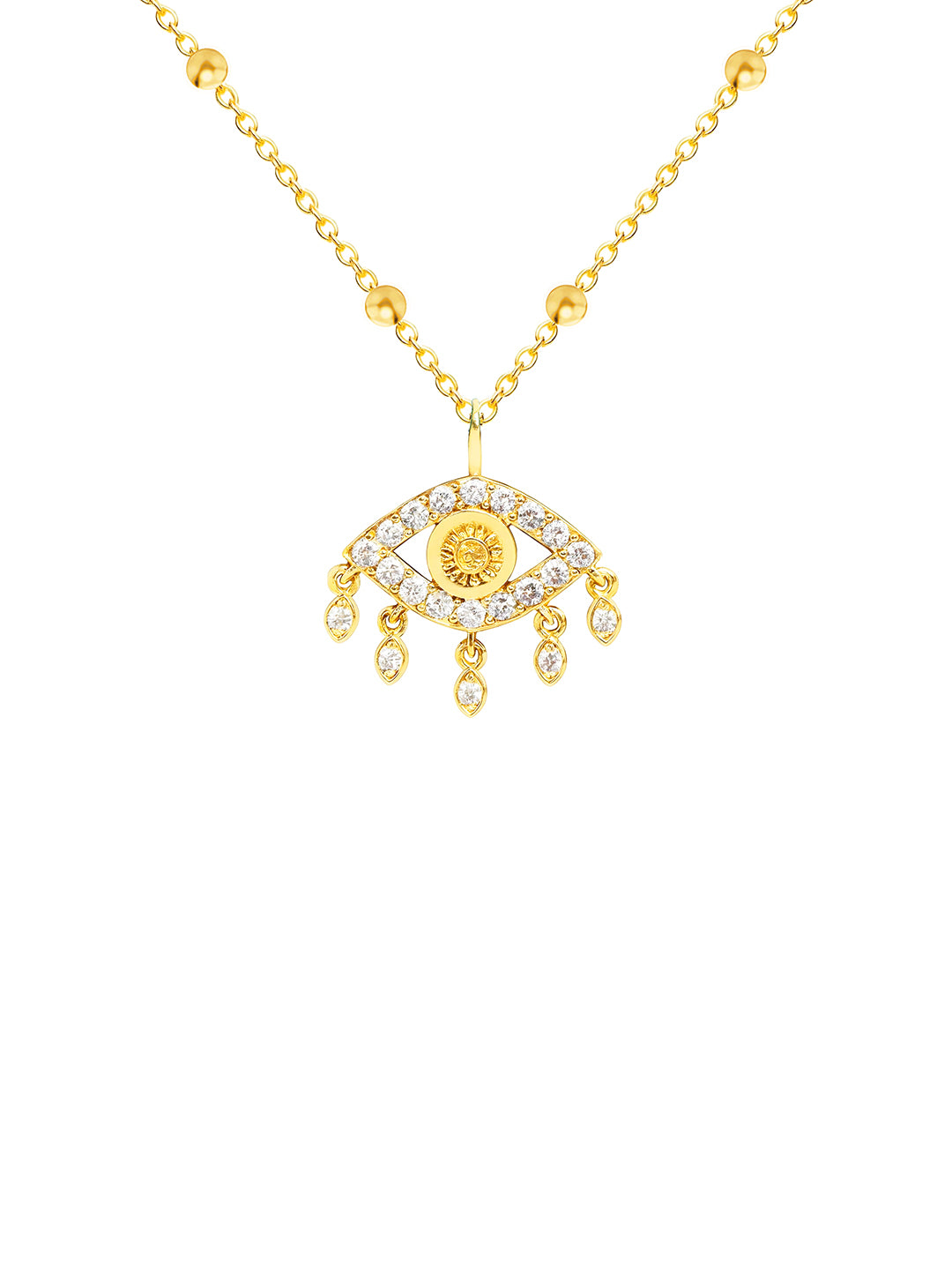 AIKA BY MINUTIAE 18K Gold Plated Evil Eye shaped Necklace for Women & Girls