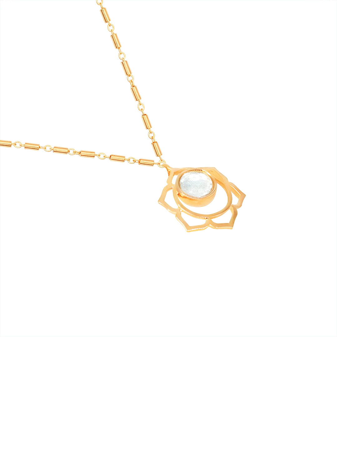 AIKA BY MINUTIAE 18K Gold Plated Chain Floral shaped Necklace for Women & Girls