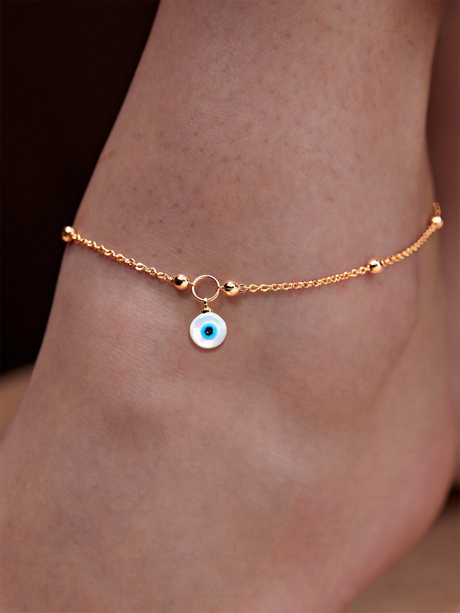 MINUTIAE Gold-Plated Crystals Anklet For Women's