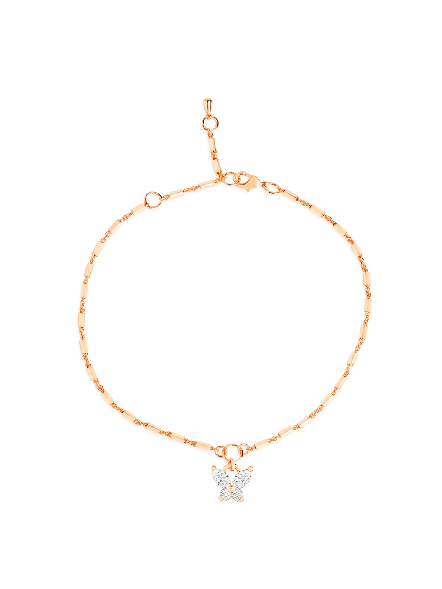 MINUTIAE Gold-Plated Artificial Stones Anklet For Women's
