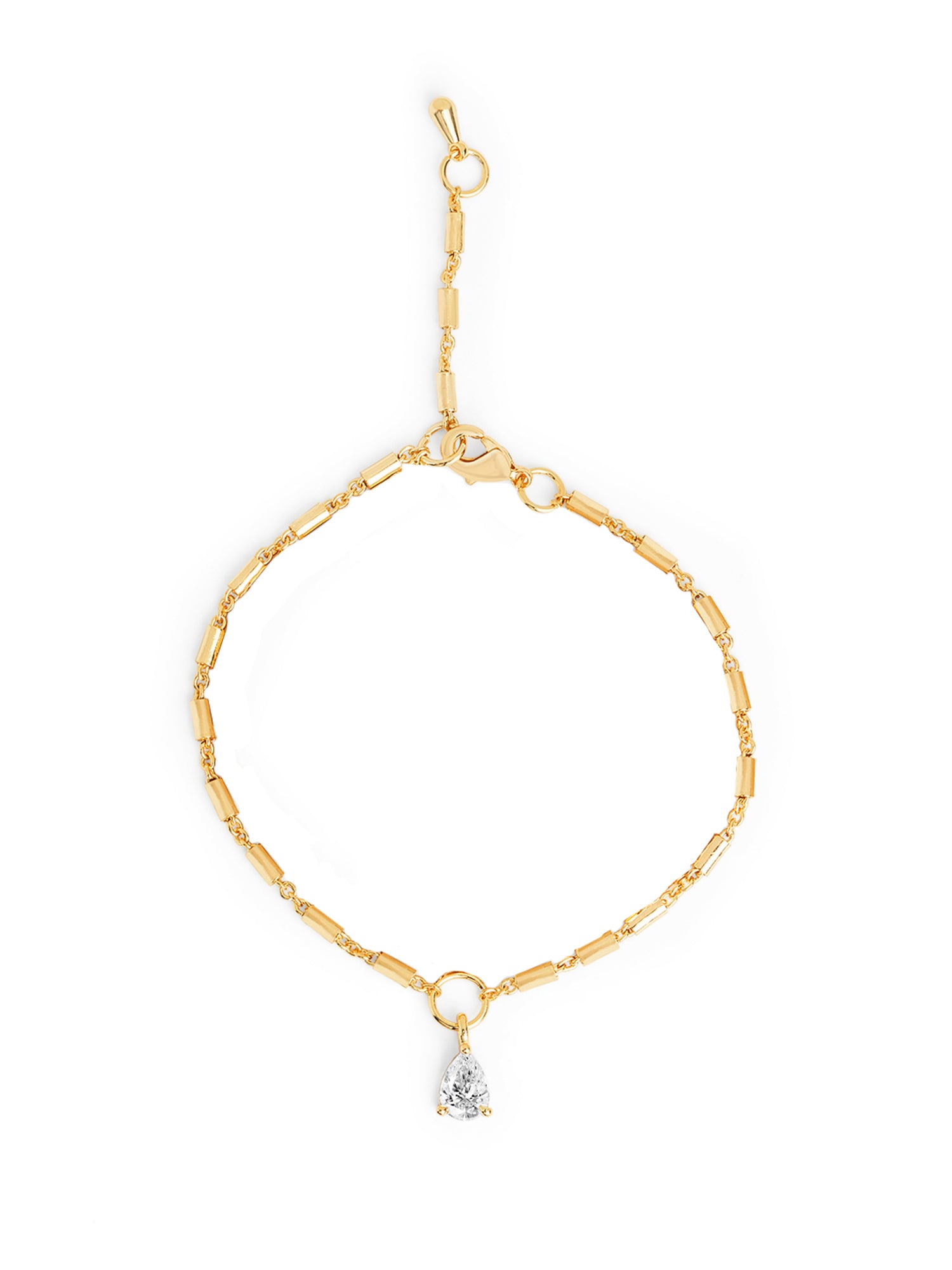 MINUTIAE Brass Crystals Gold-Plated Link Bracelet