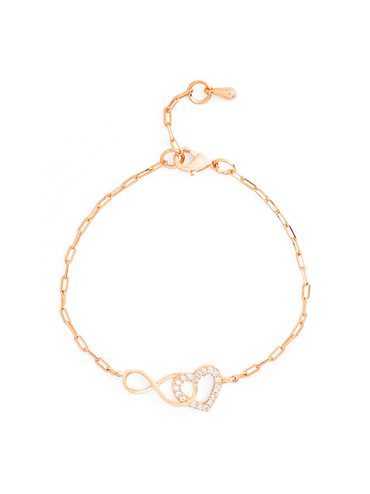 MINUTIAE Brass Crystals Gold-Plated Link Bracelet