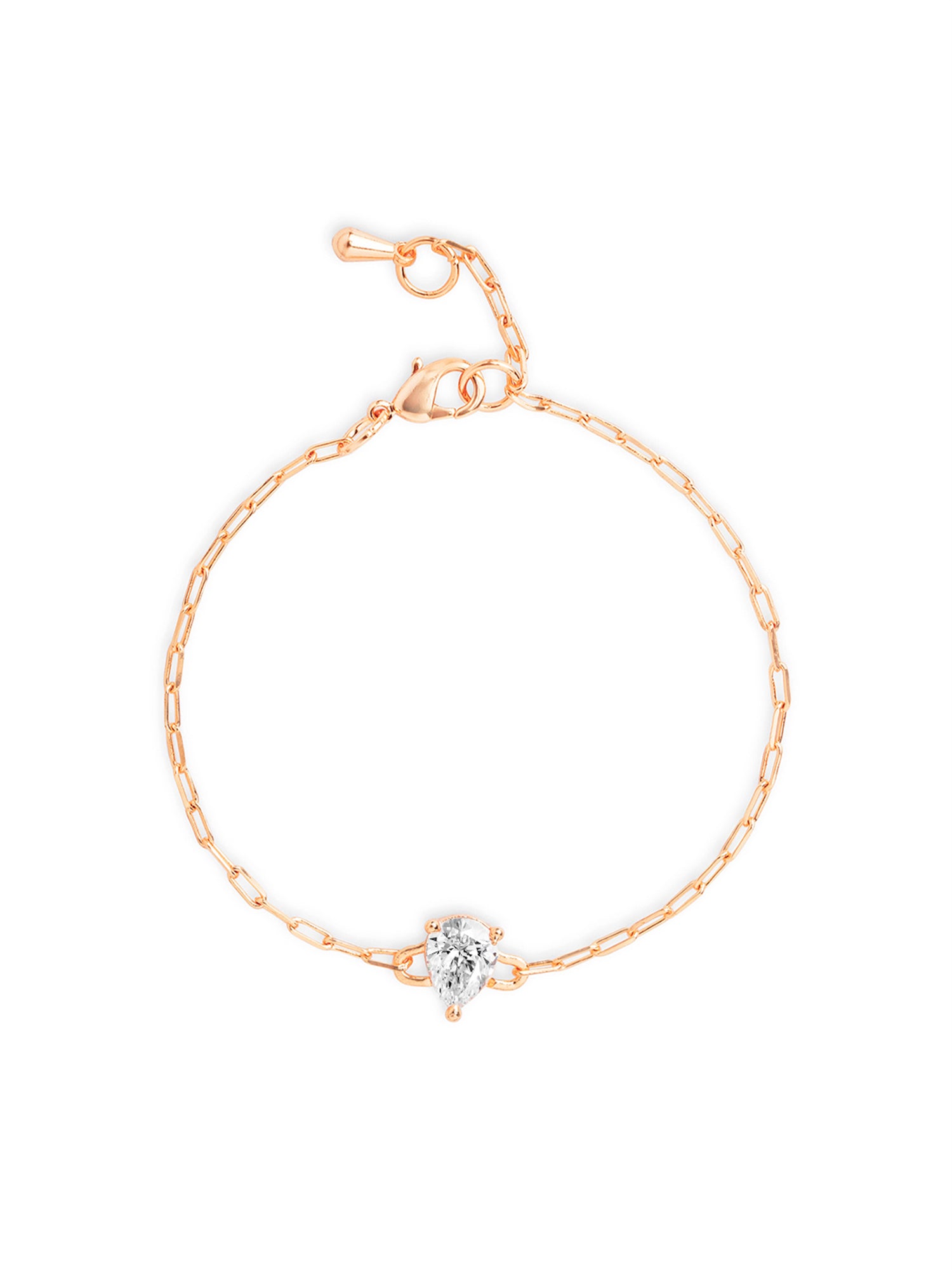 MINUTIAE Brass Crystals Gold-Plated Link Bracelet