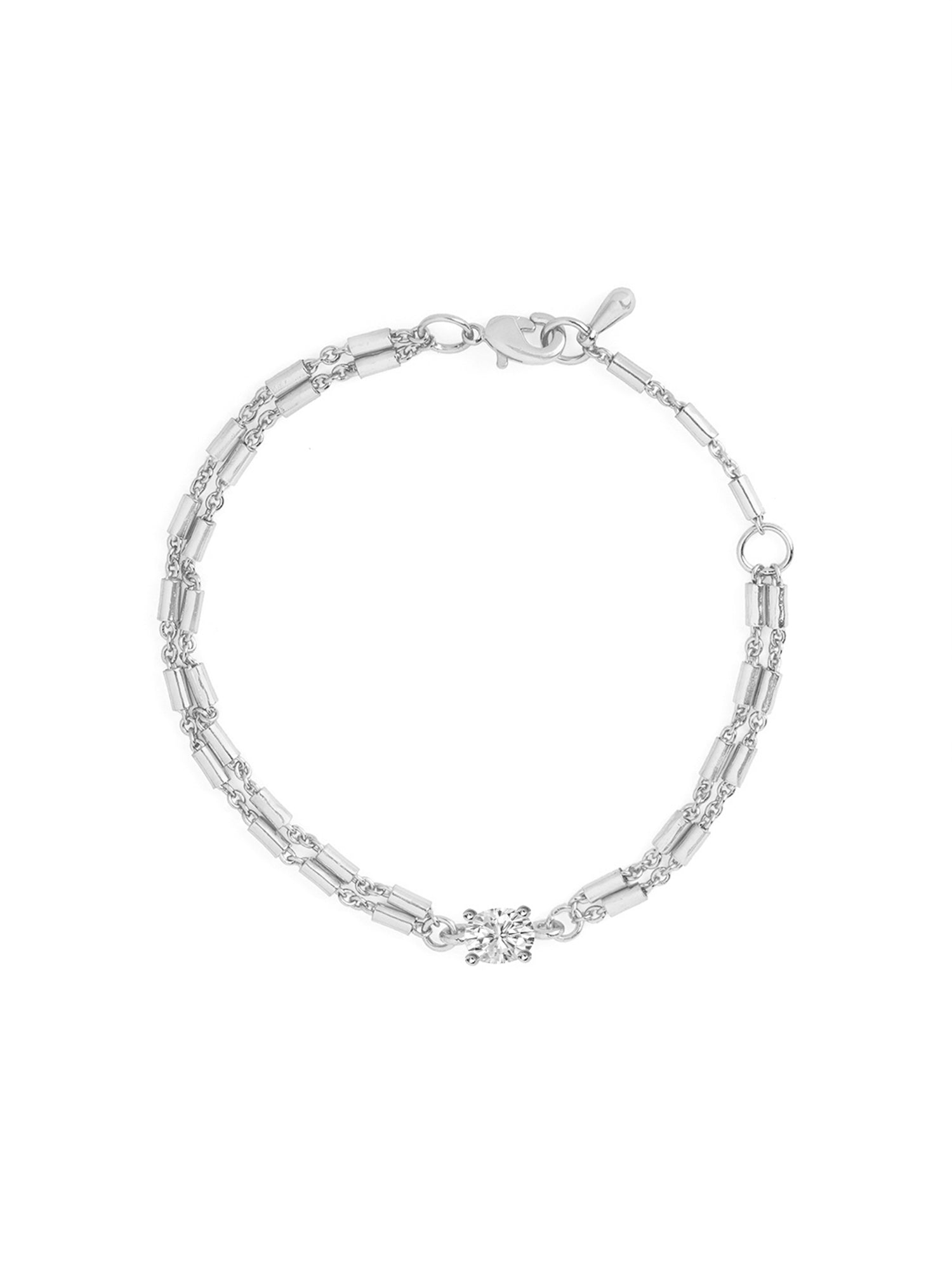 MINUTIAE Women Brass Crystals Studded Gold-Plated Link Bracelet