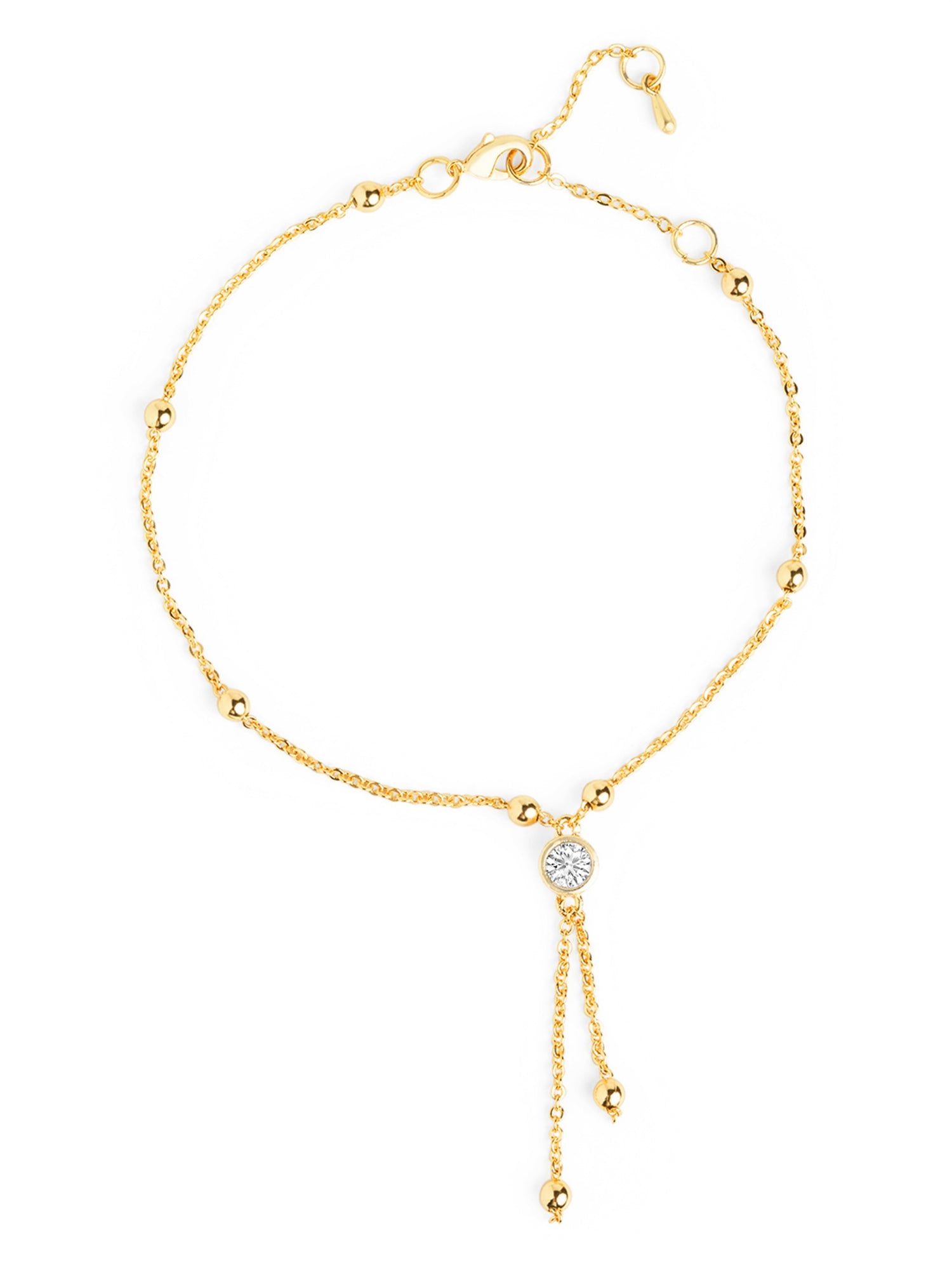 MINUTIAE Gold-Plated Stones Studded Anklet