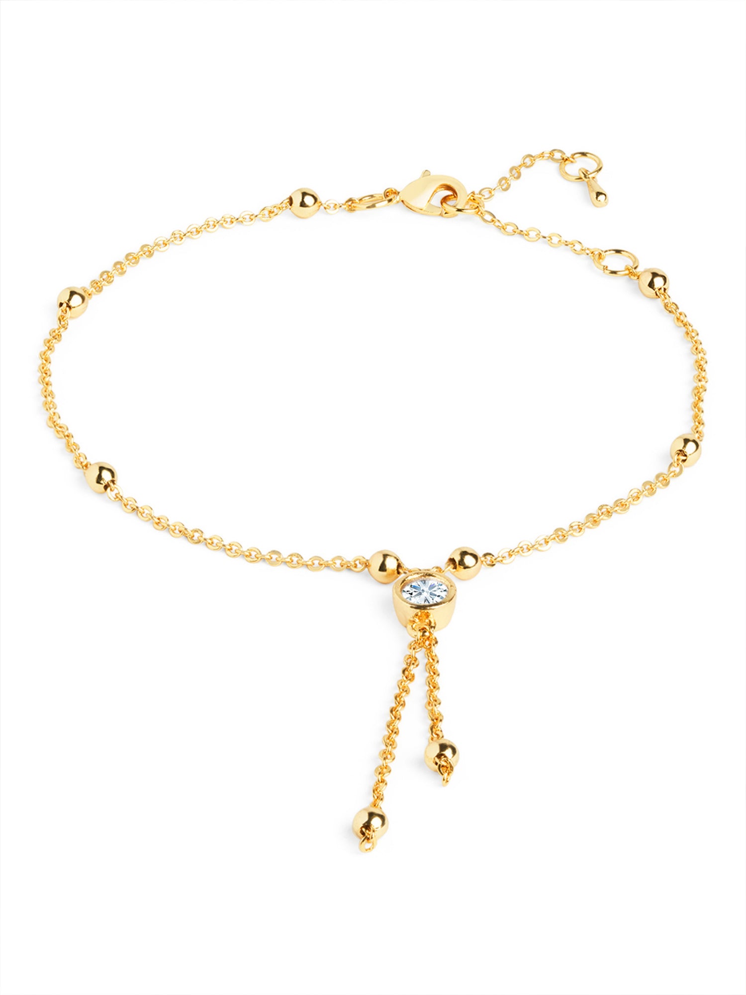 MINUTIAE Gold-Plated Stones Studded Anklet