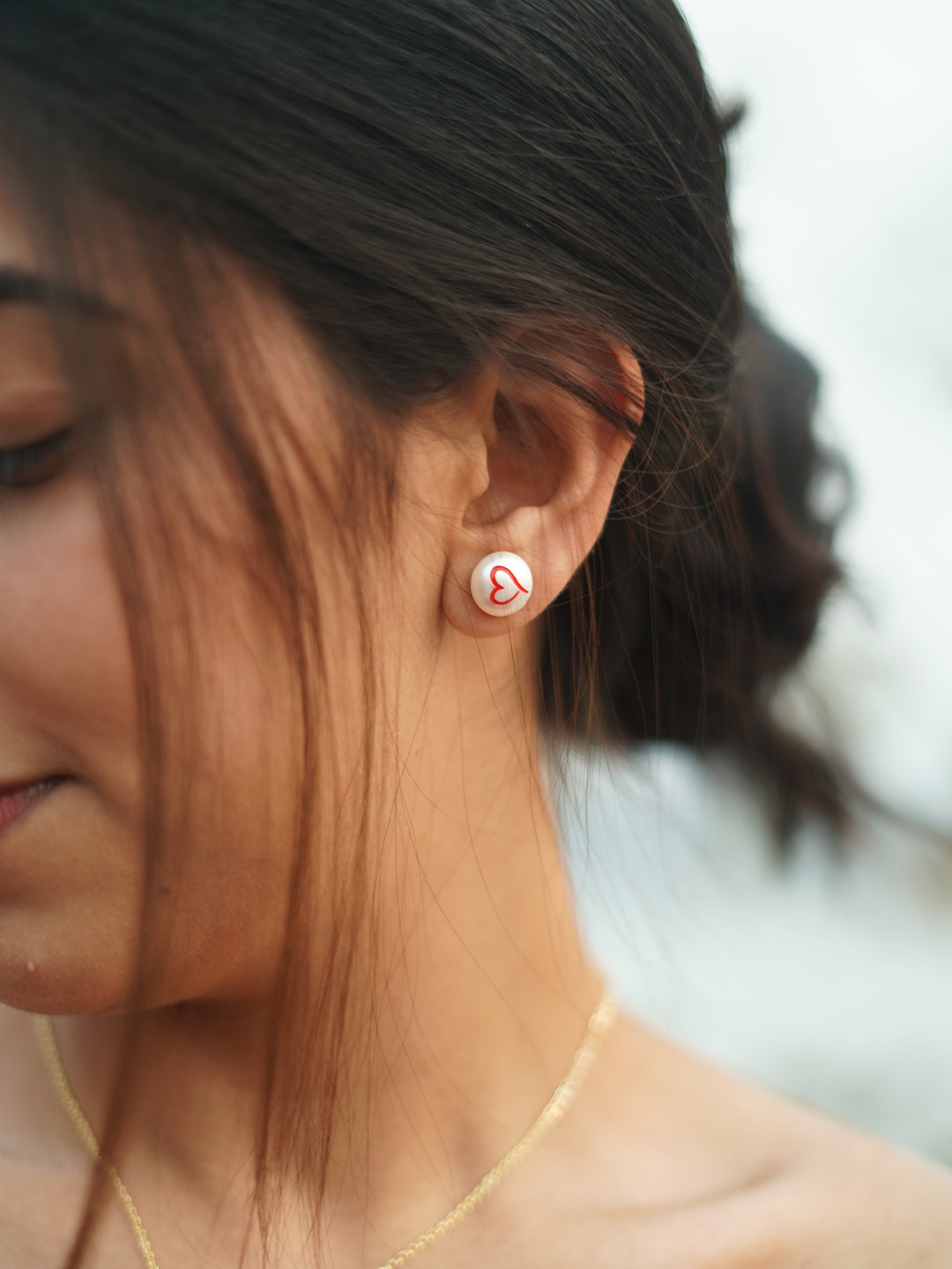 MINUTIAE Love Script Pearl Combo | Necklace, Bracelet & Stud Earrings Set