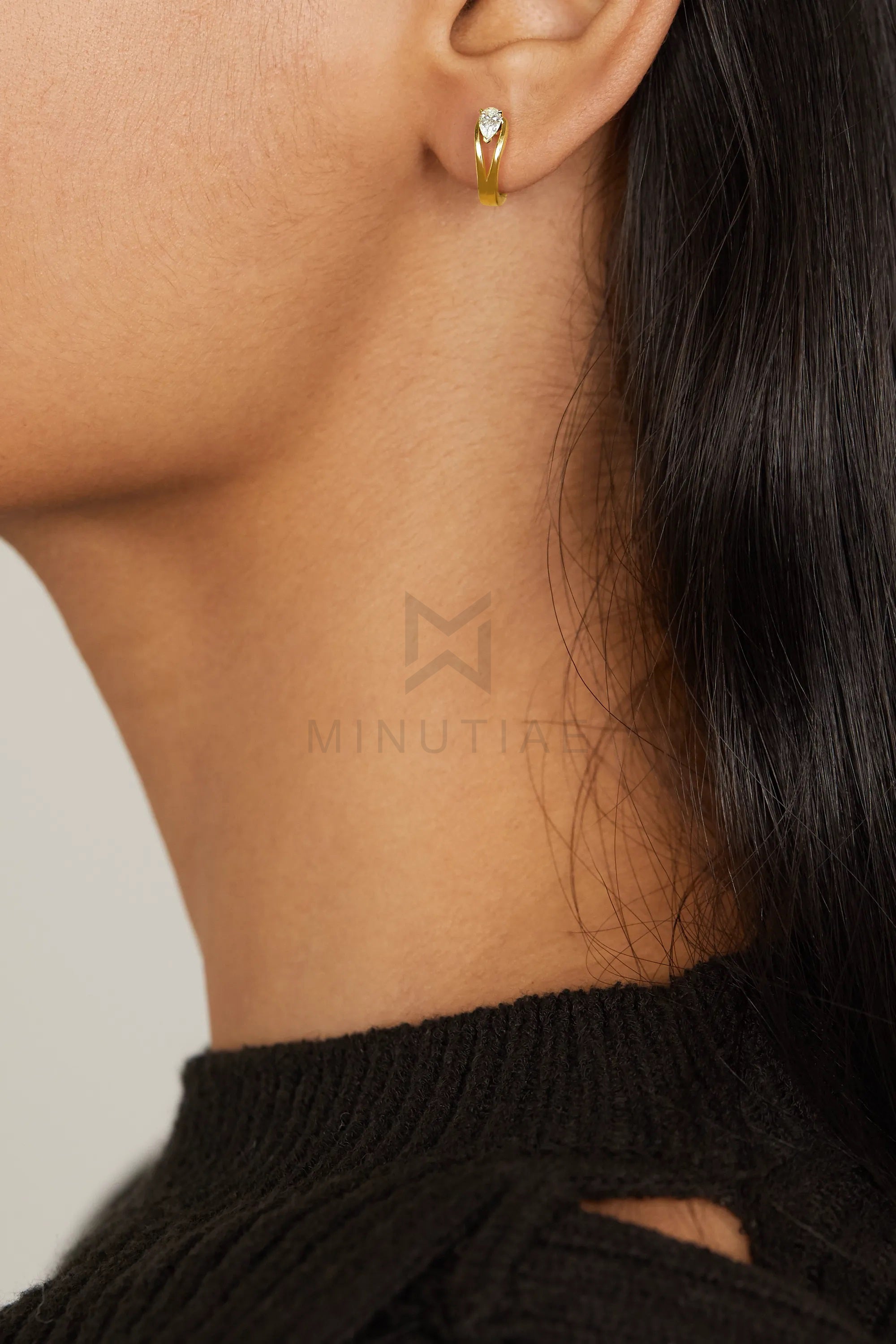 MINUTIAE 18K Gold-Toned Geometric Half Hoop Earrings