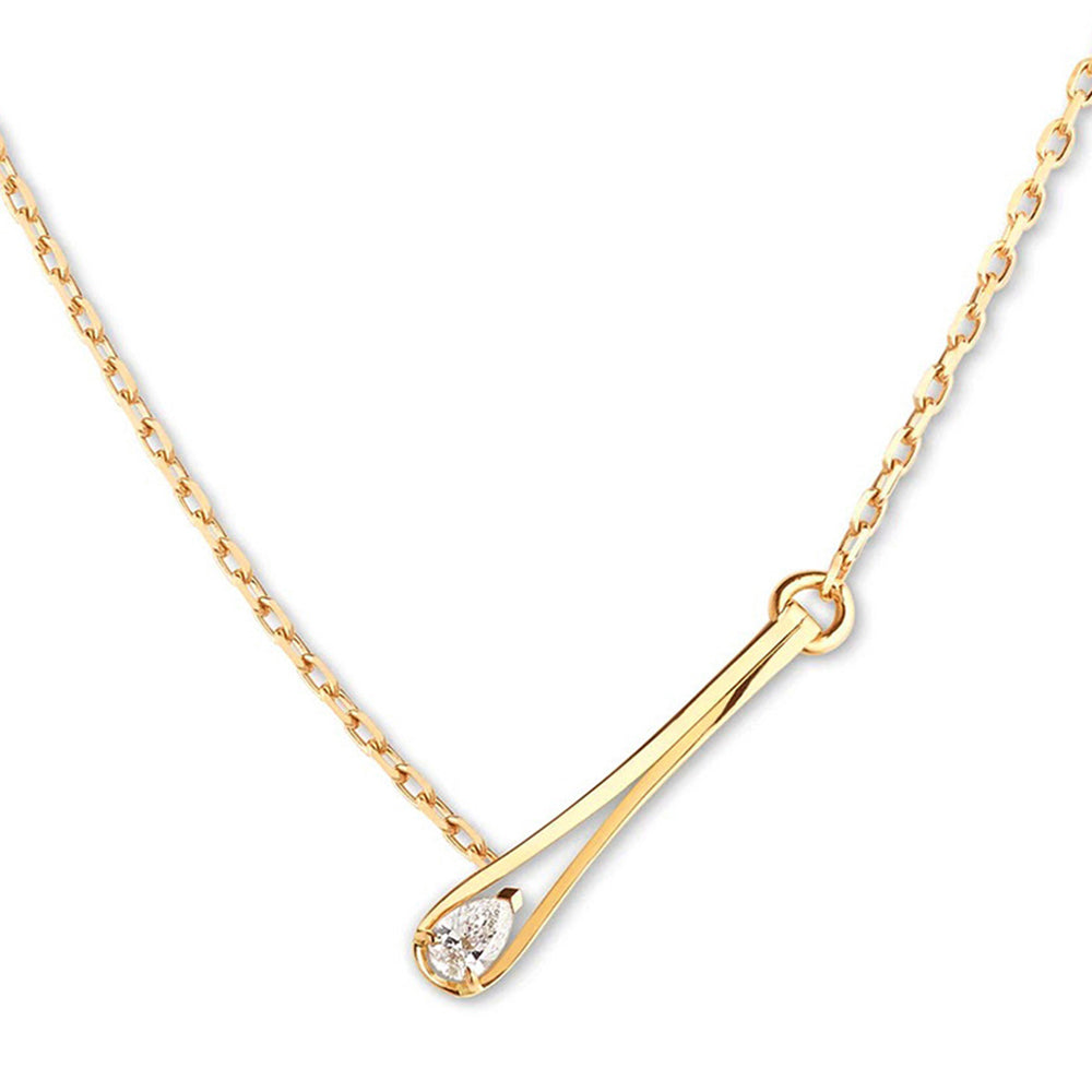 MINUTIAE 18K Gold-Plated & White Tilting Drop Crystal Pendant Necklace