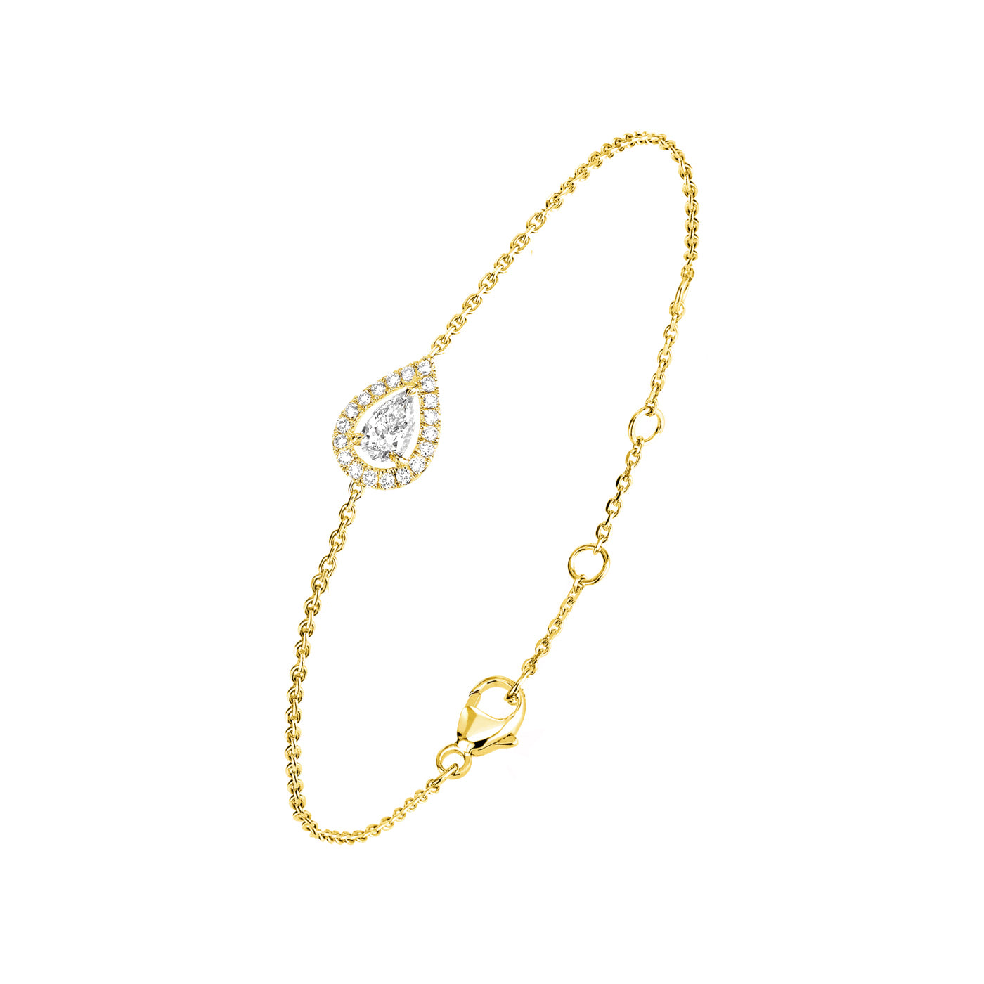 Women 18K Gold-Toned & White Brass Crystals Handcrafted Gold-Plated Link Bracelet