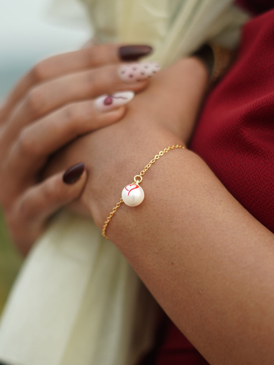 MINUTIAE Love Script Pearl Combo | Necklace, Bracelet & Stud Earrings Set