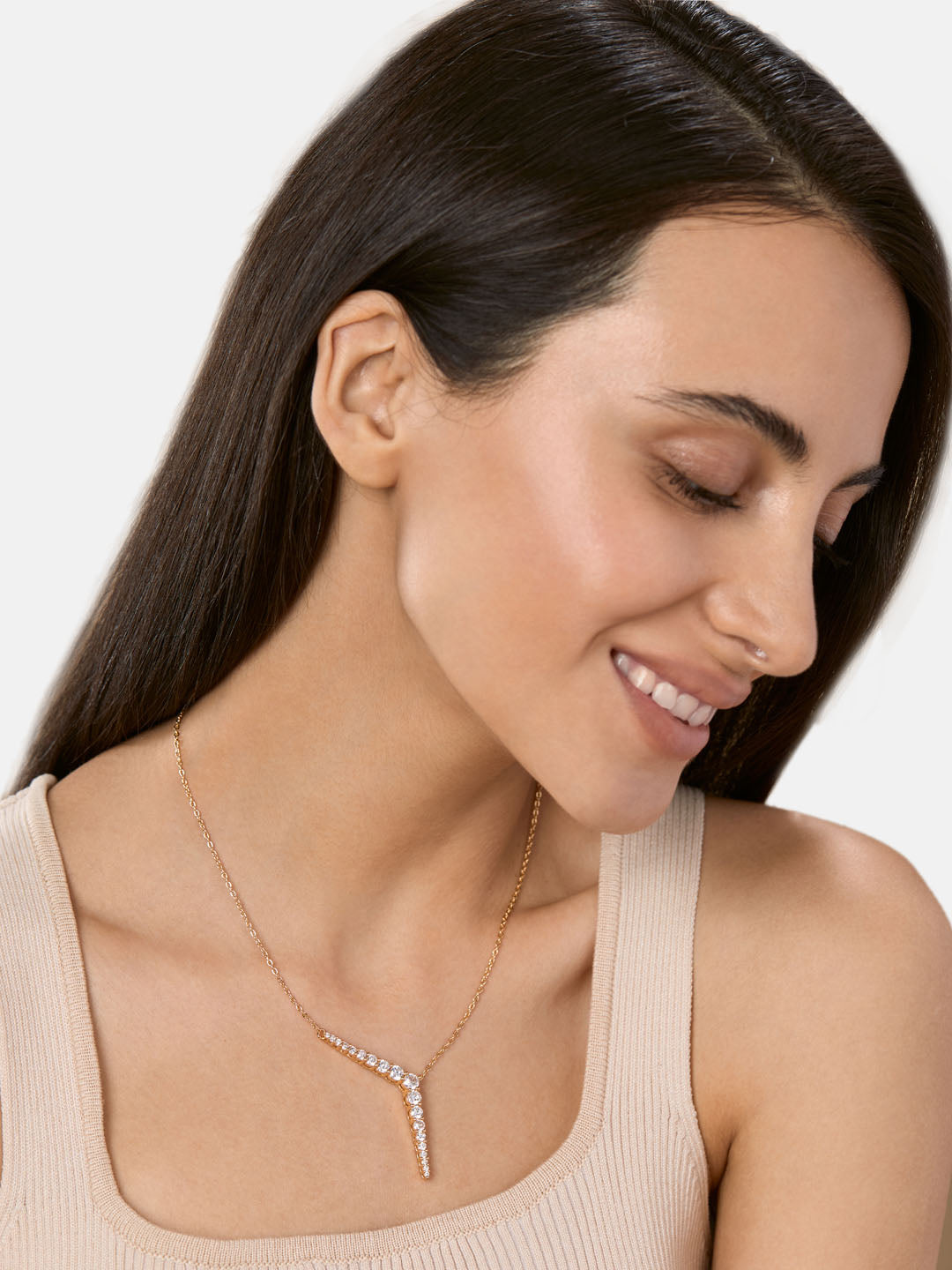 Crystal Encrusted Y Necklace