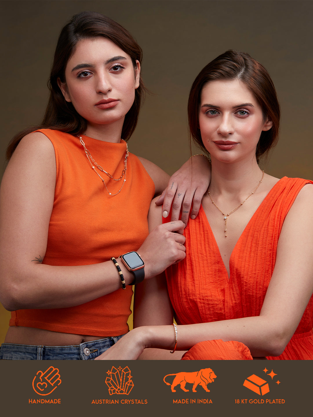 MINUTIAE Gold-Toned Circular Hoop Earrings For Women's & Girl