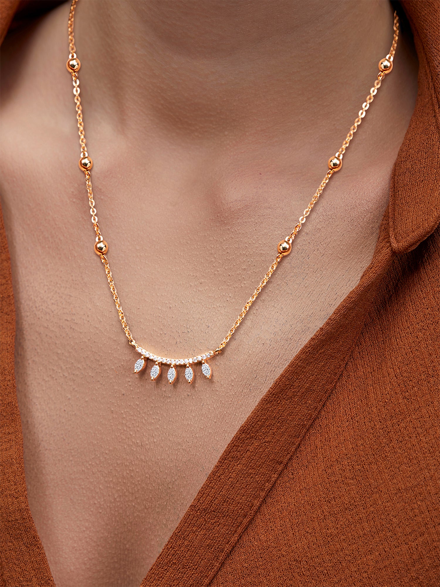 MINUTIAE Brass Gold-Plated Necklace