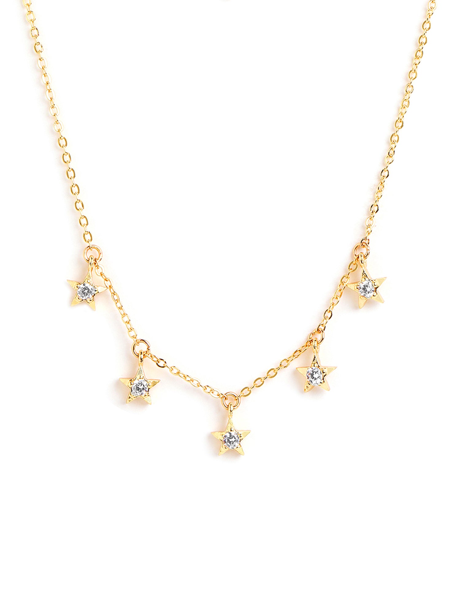 MINUTIAE Gold-Plated Crystal Studded Necklace Necklace
