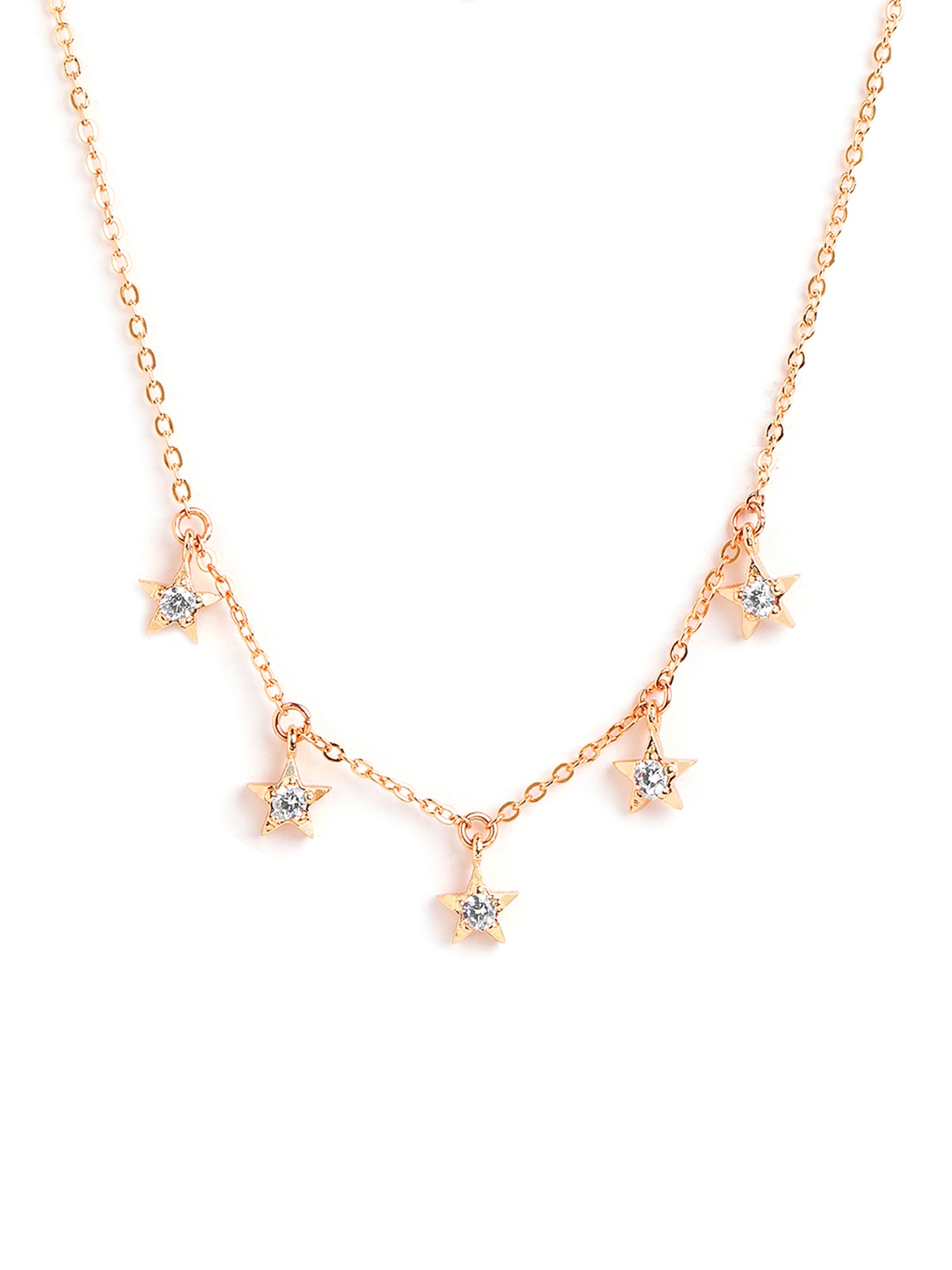 MINUTIAE Gold-Plated Crystal Studded Necklace Necklace