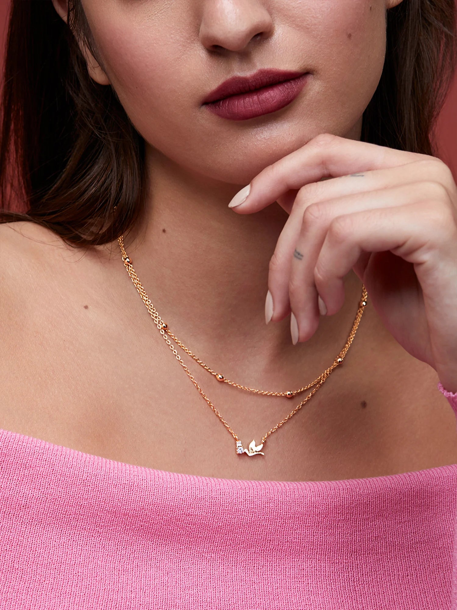 MINUTIAE Brass Gold-Plated Handcrafted Pendant Necklace