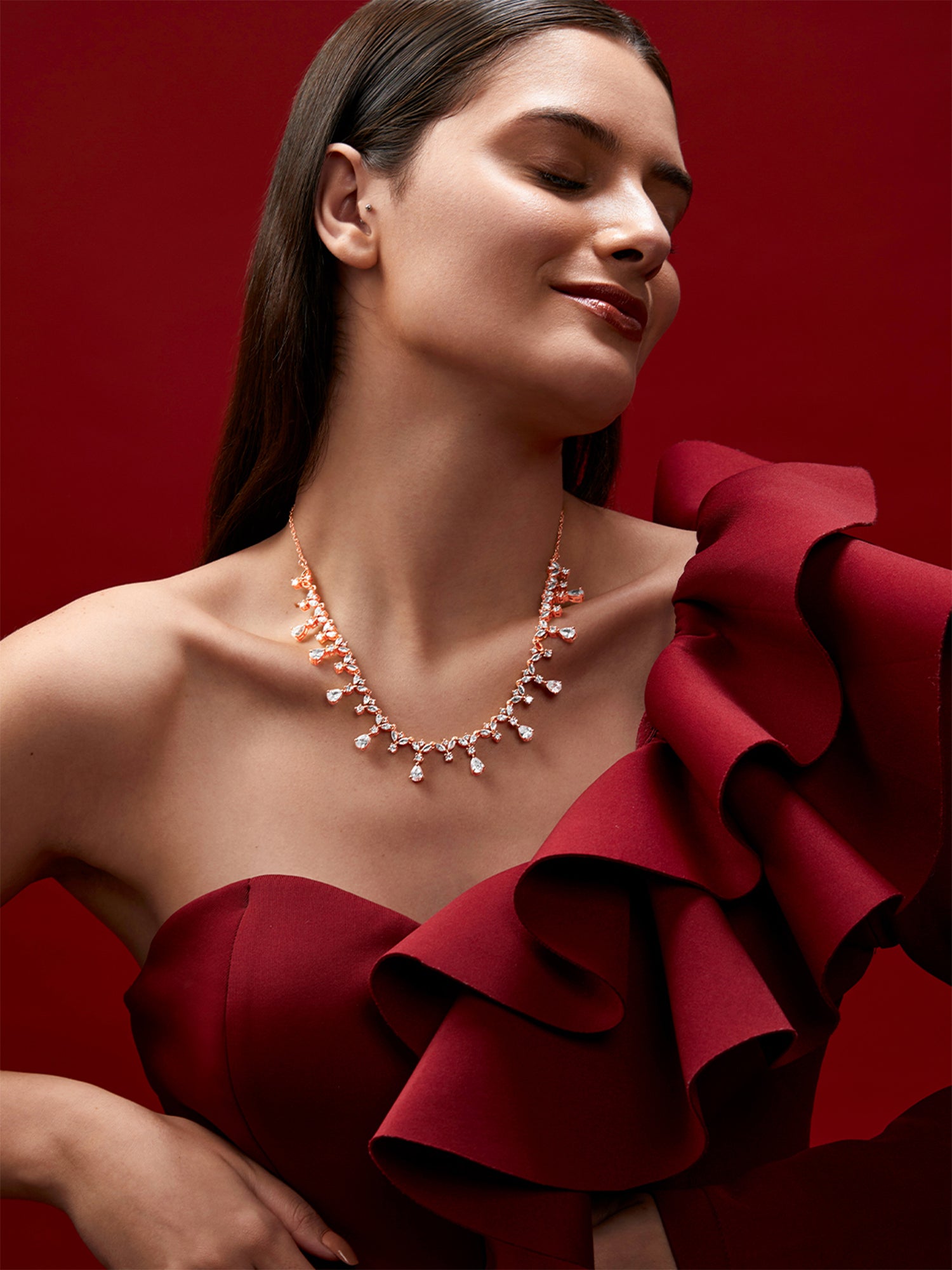 MINUTIAE Gold-Plated Stone Studded Necklace