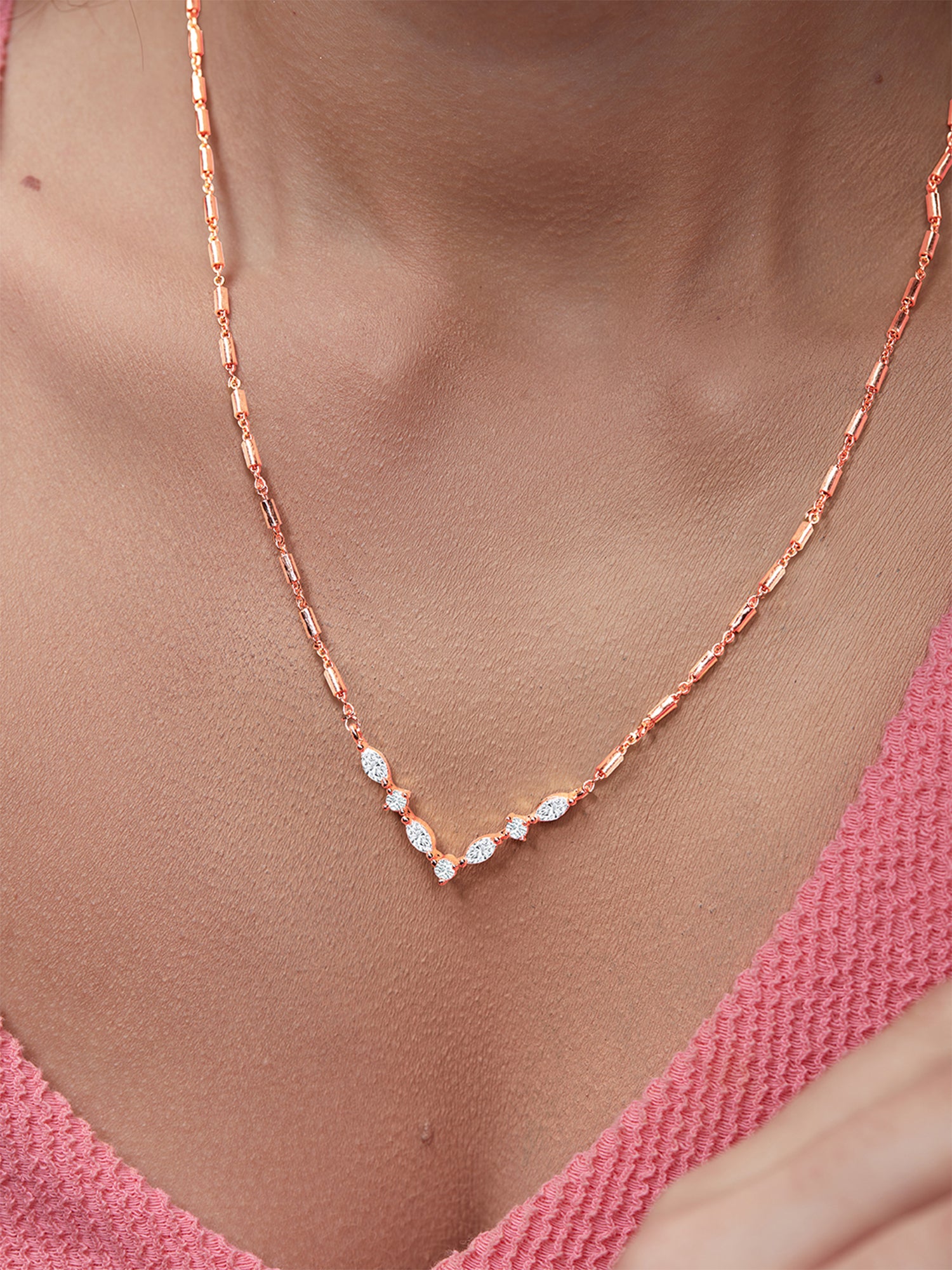 MINUTIAE Gold-Plated Stones-Studded Necklace