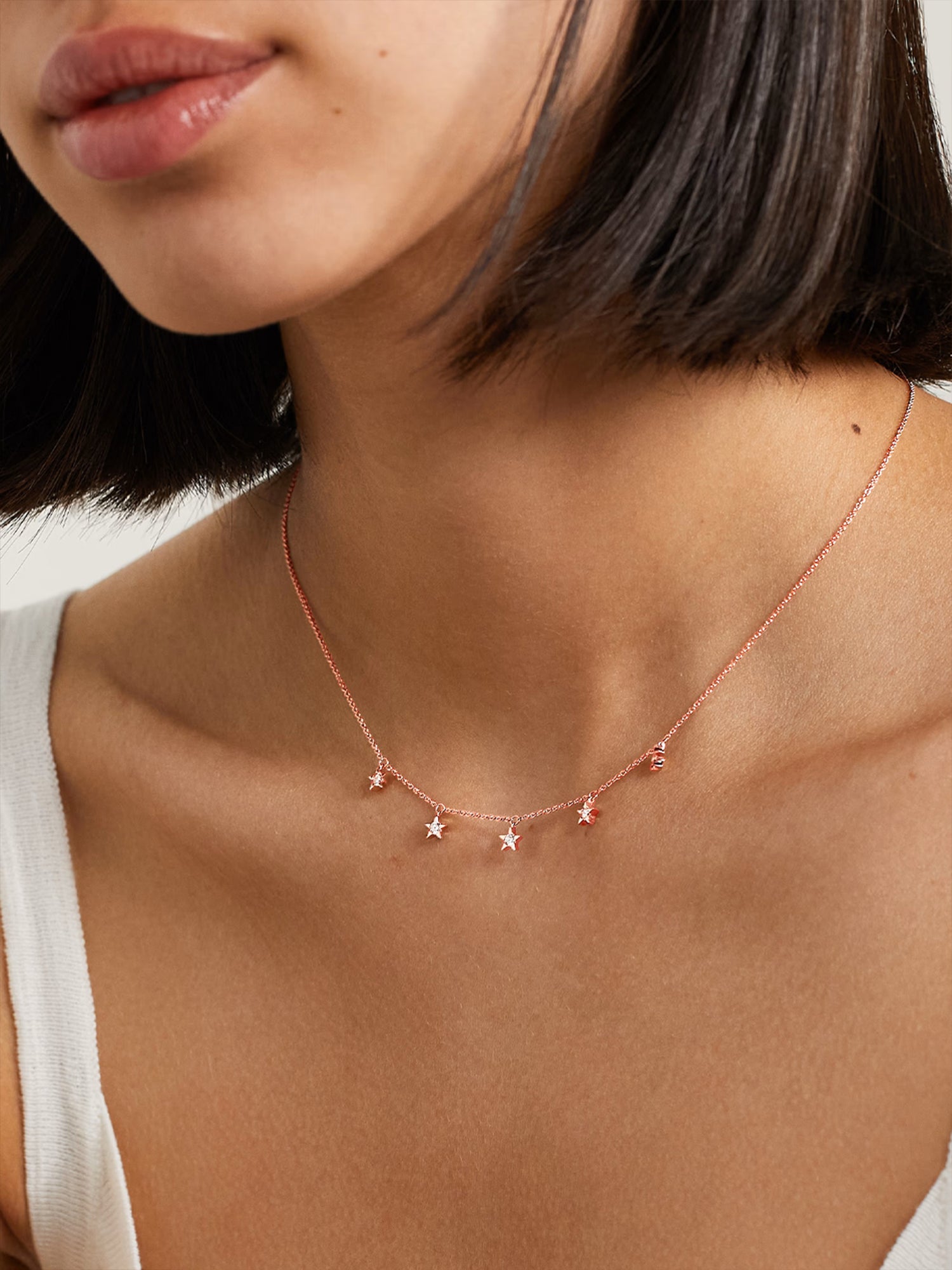 MINUTIAE Gold-Plated Crystal Studded Necklace Necklace