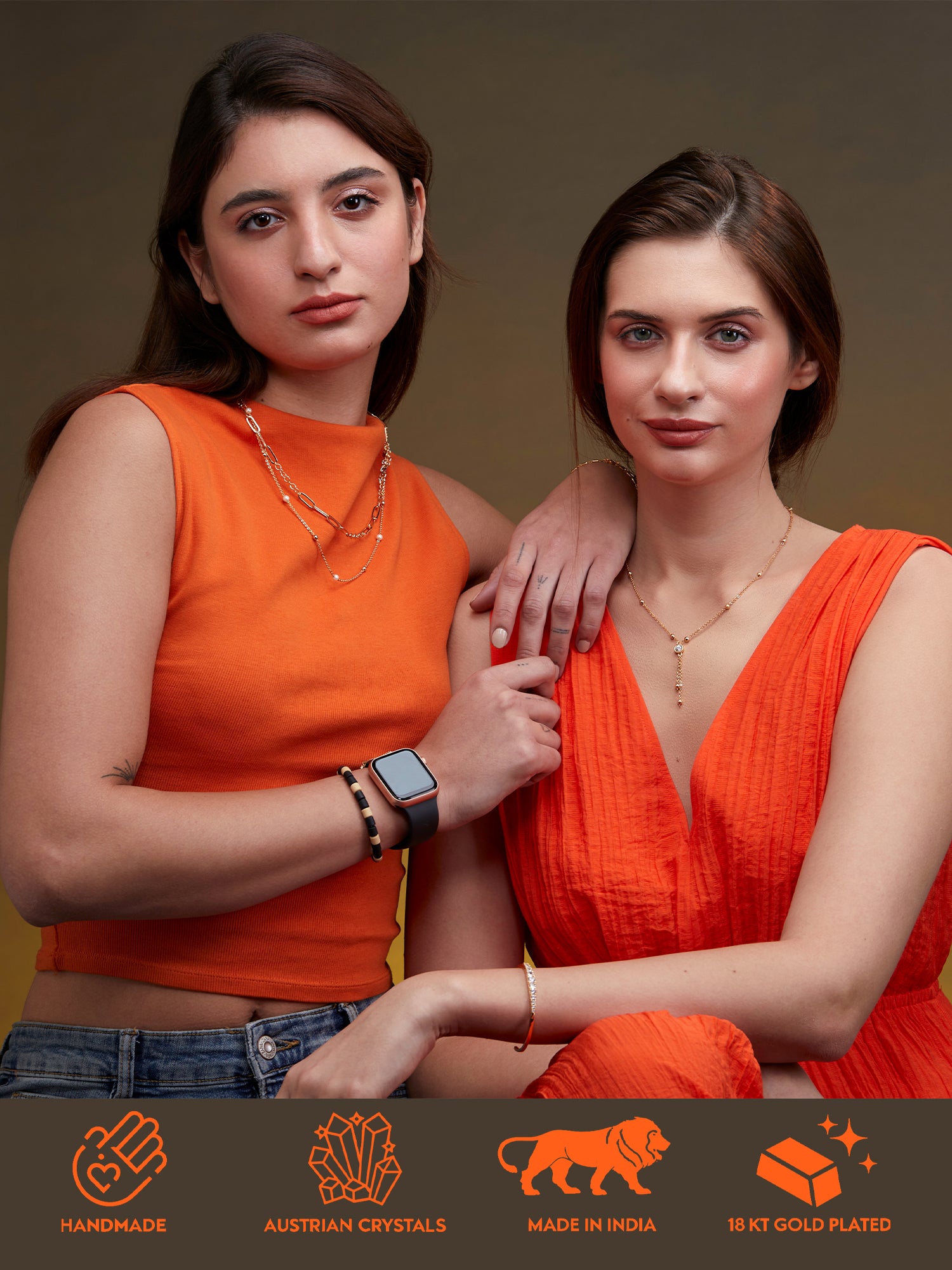 MINUTIAE Gold-Plated Stones-Studded Necklace