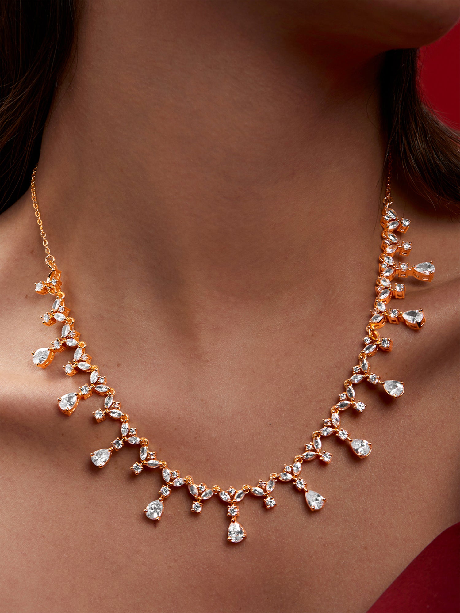 MINUTIAE Gold-Plated Stone Studded Necklace