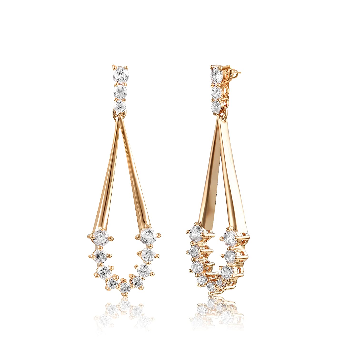 MINUTIAE 18K Gold-Toned Teardrop Shaped Drop Earrings For Women's & Girl