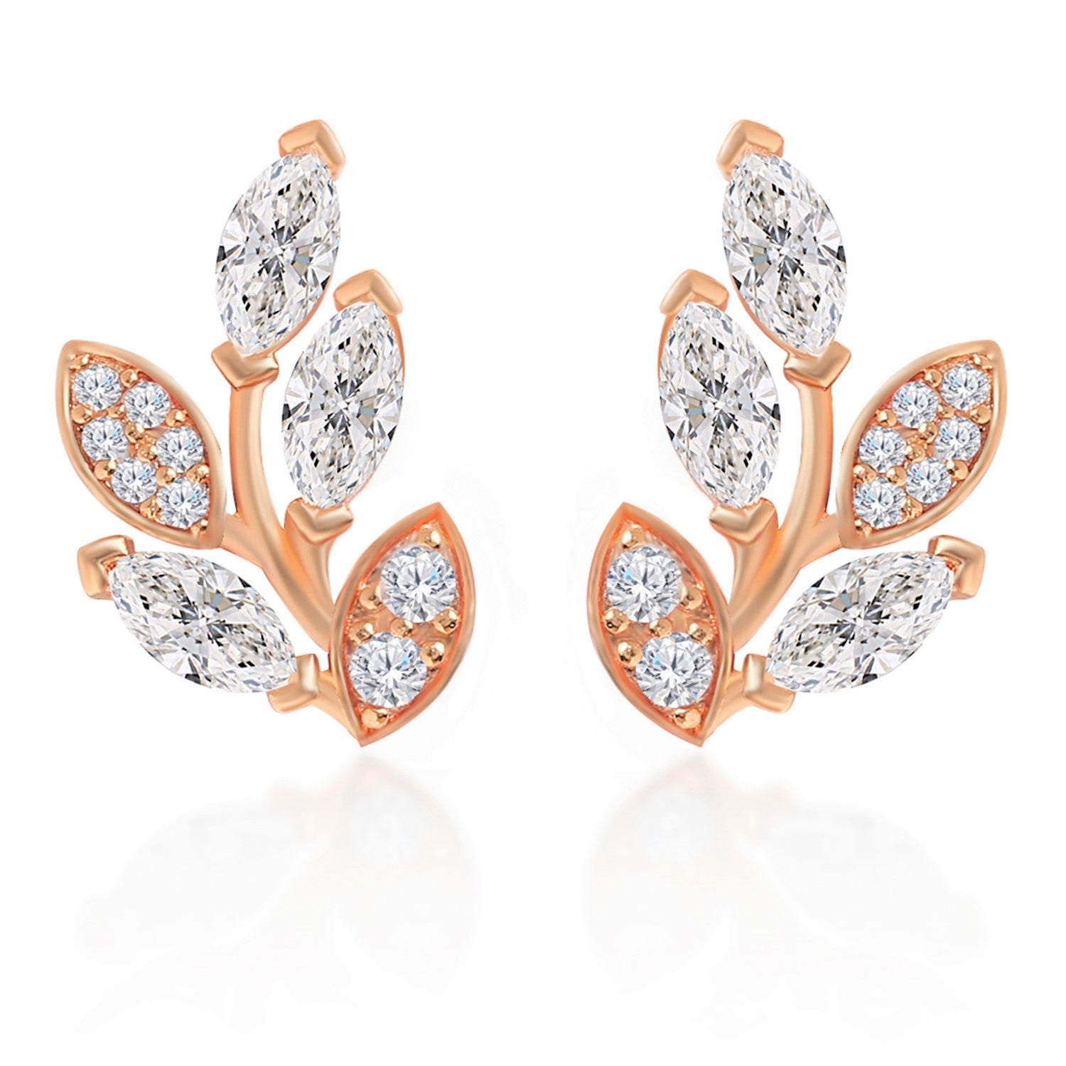 MINUTIAE 18K Gold Plated White Floral Studs Earrings